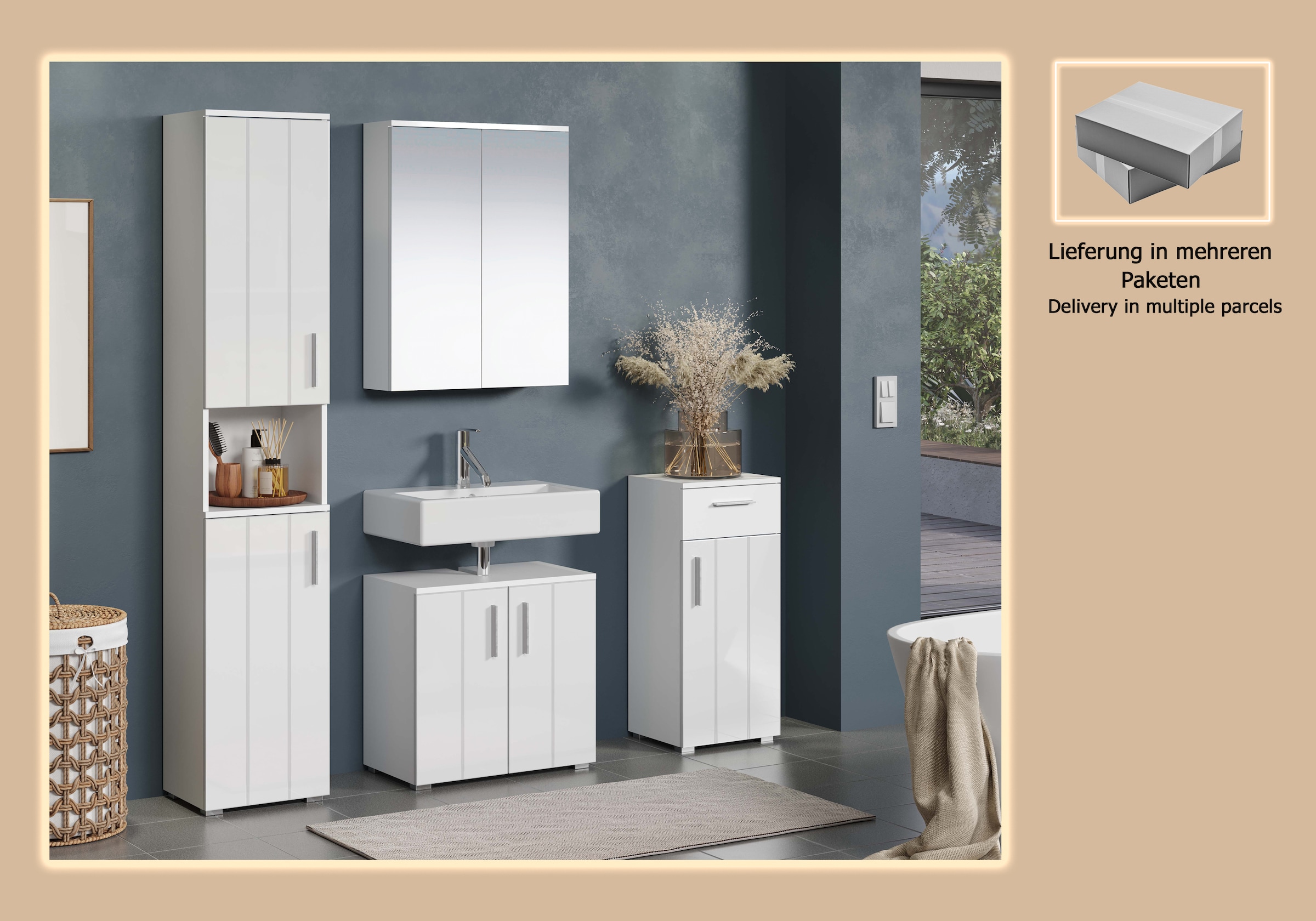 welltime Badezimmer-Set »Prag« Set, 4 Stk. tlg.