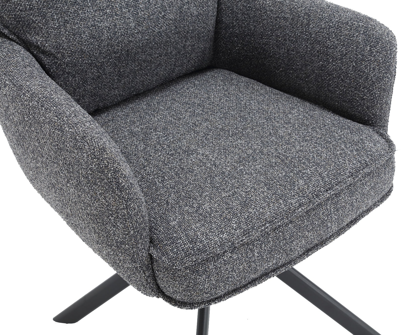 SalesFever Esszimmerstuhl »Austin - Armlehnstuhl mit hochwertiger Taschenfederkern-Polsterung« () 1 Stk.Esszimmersessel: 360° Drehfunktion mit stilvollem Metallfuss