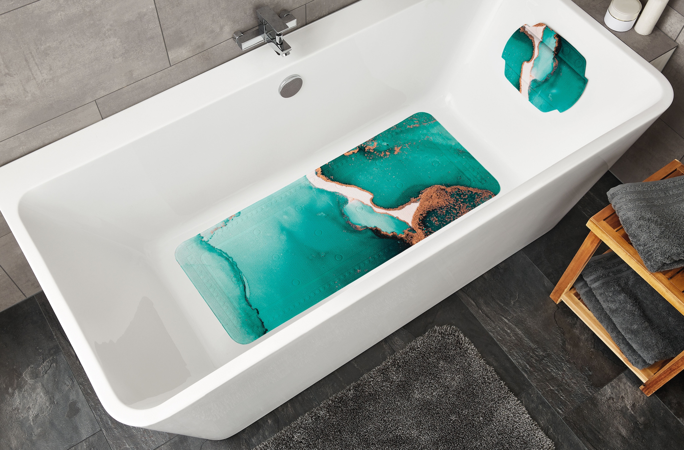 Kleine Wolke Tapis de baignoire »Teal« pour la baignoire