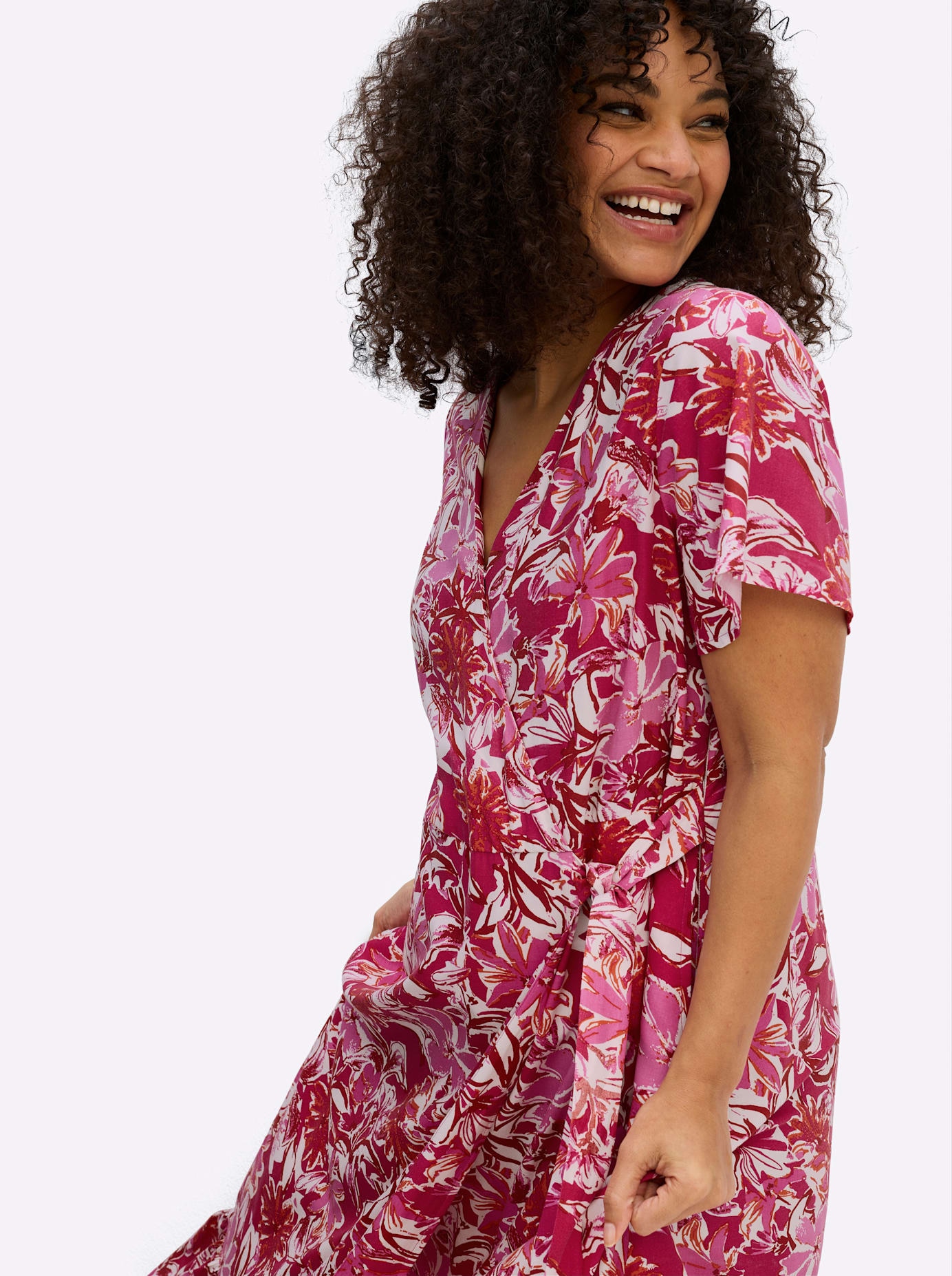 sheego by Joe Browns Robe portefeuille »Kleid« Poche dans les coutures