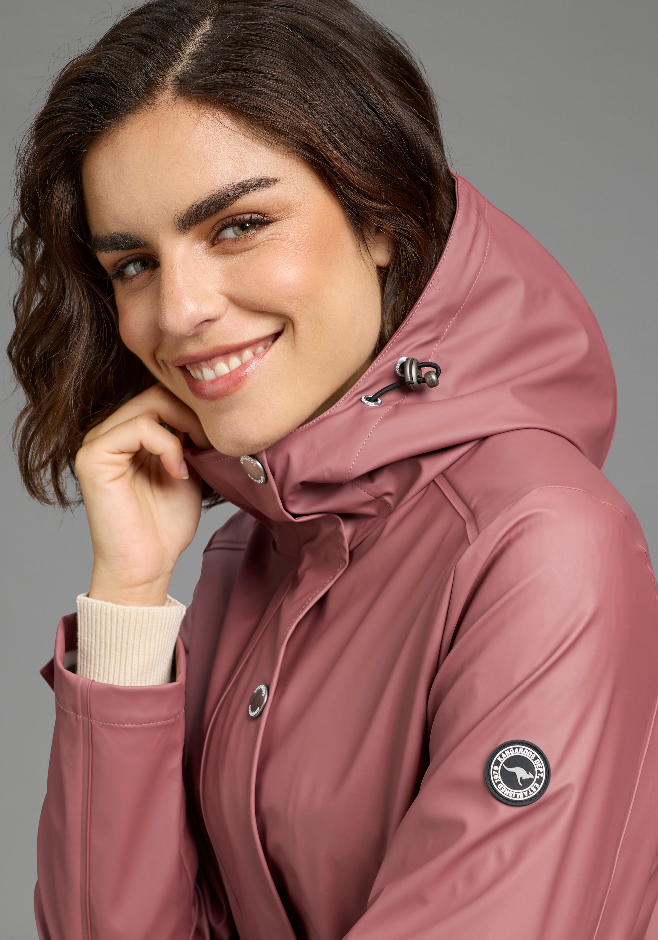 KangaROOS Manteau de pluie cordon pour réglage flexible, coupe-vent & déperlant