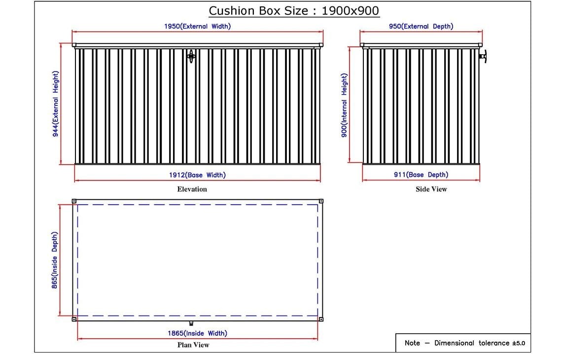   Boîte de jardin »Metal Cushion Box 1,9«