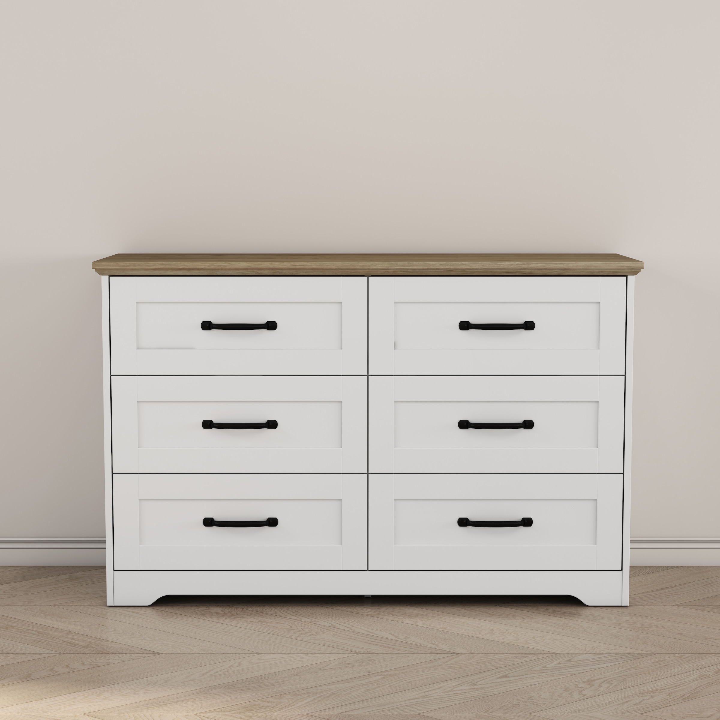 GOODproduct Schubkastenkommode »Emmilia Sideboard Schubladenschrank Wäscheschrank im Landhaus Design« Scandi Design mit 6 Schubladen für viel Stauraum im Schlafzimmer,  Schrankkommode in hochwertiger Qualität