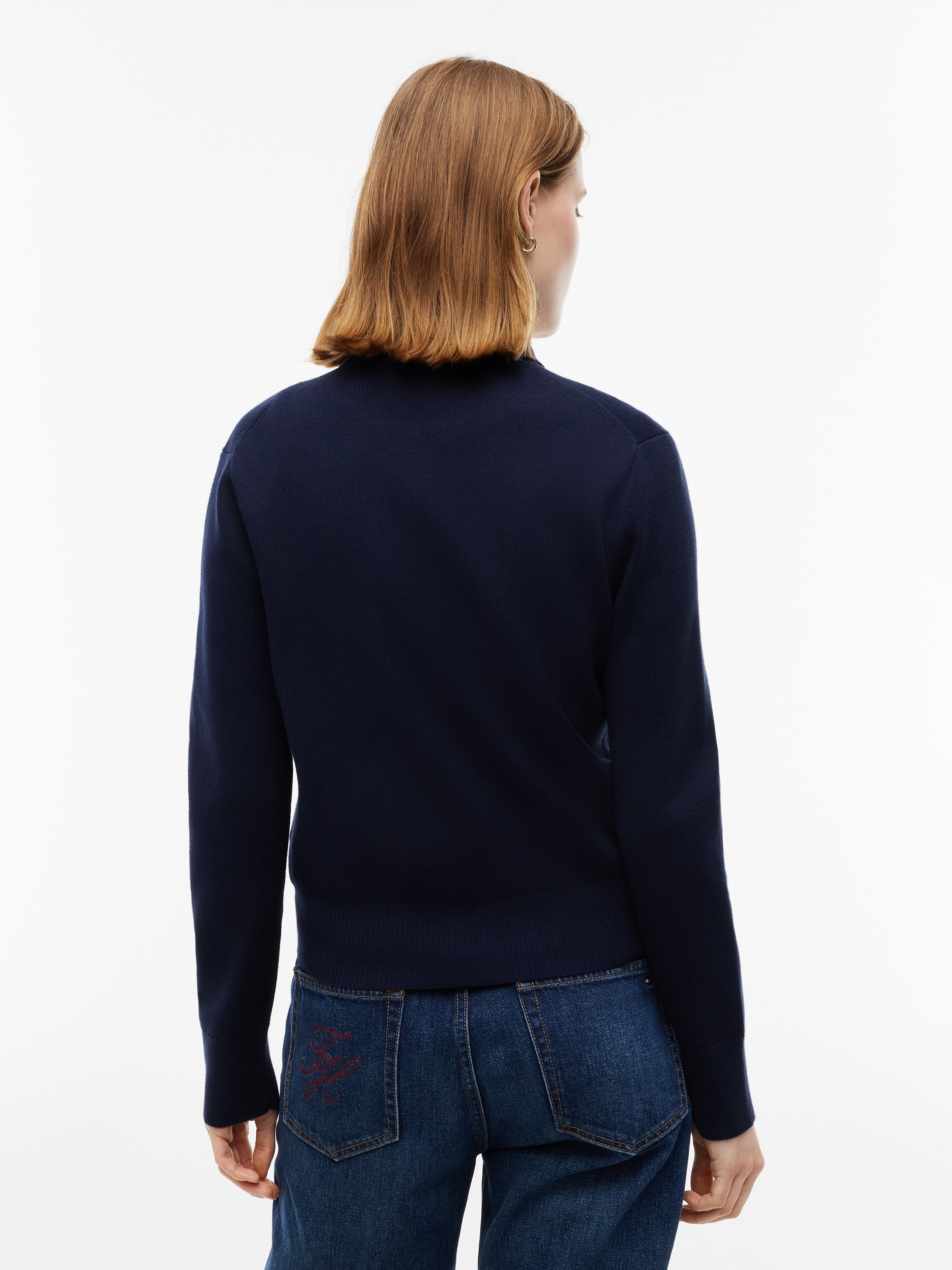 Tommy Hilfiger Veste en tricot »COTTON FULL NEEDLE REG JACKET« mélange de coton