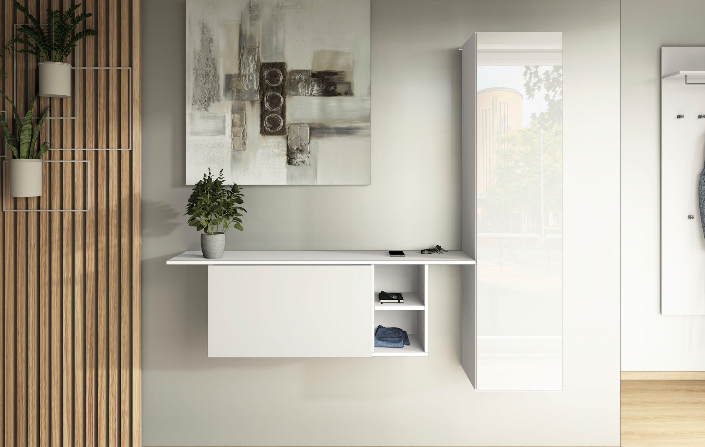 borchardt Möbel Ensemble de vestiaires »Toledo, moderne hängende Garderobe, Schminktisch mit Regalfächern« Ensemble d'épargne, 