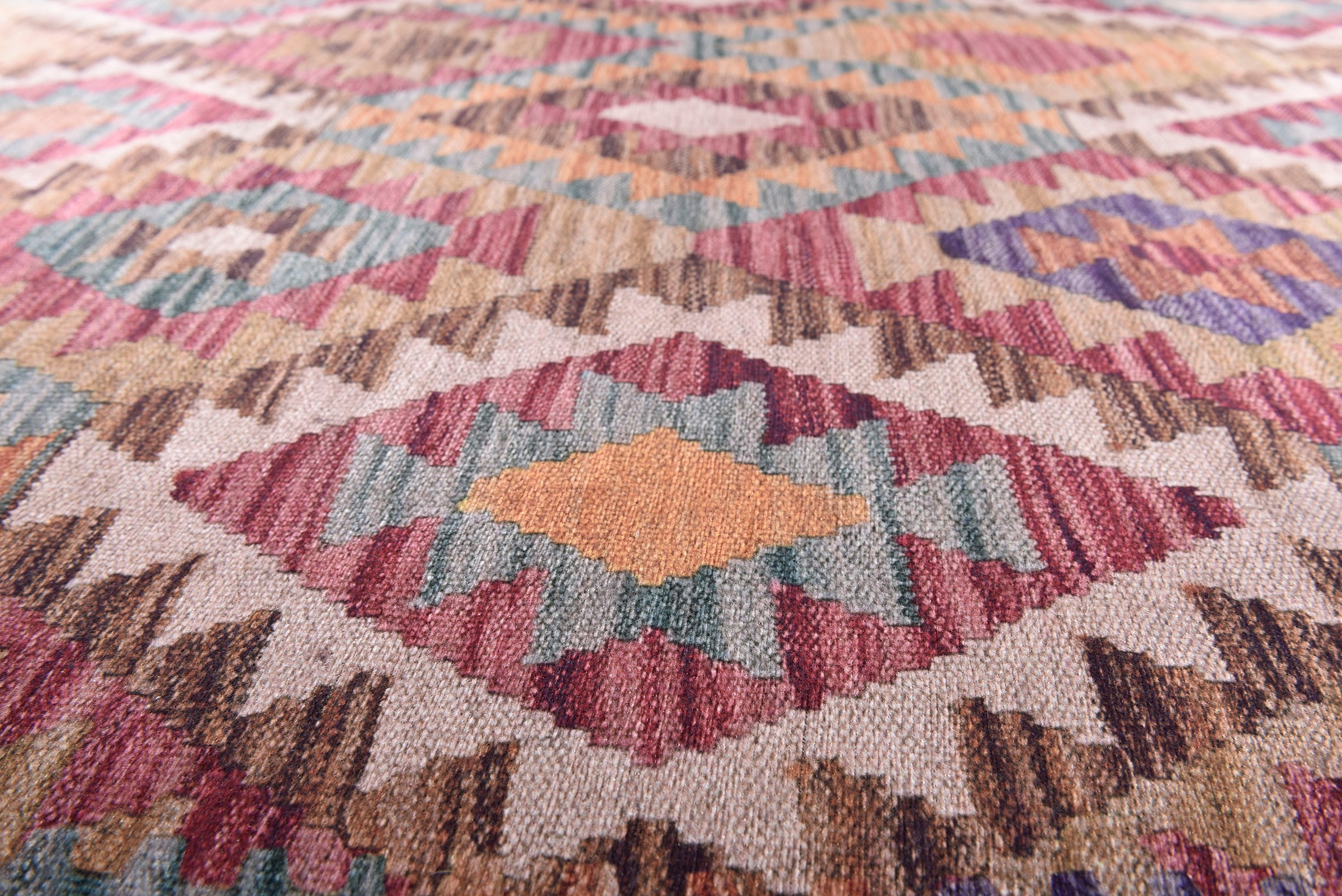 Gino Falcone Teppich »Cecilia 27593« rechteckig 3 mm Höhe Flachgewebe, bedruckt, Rauten Design, auch als Läufer