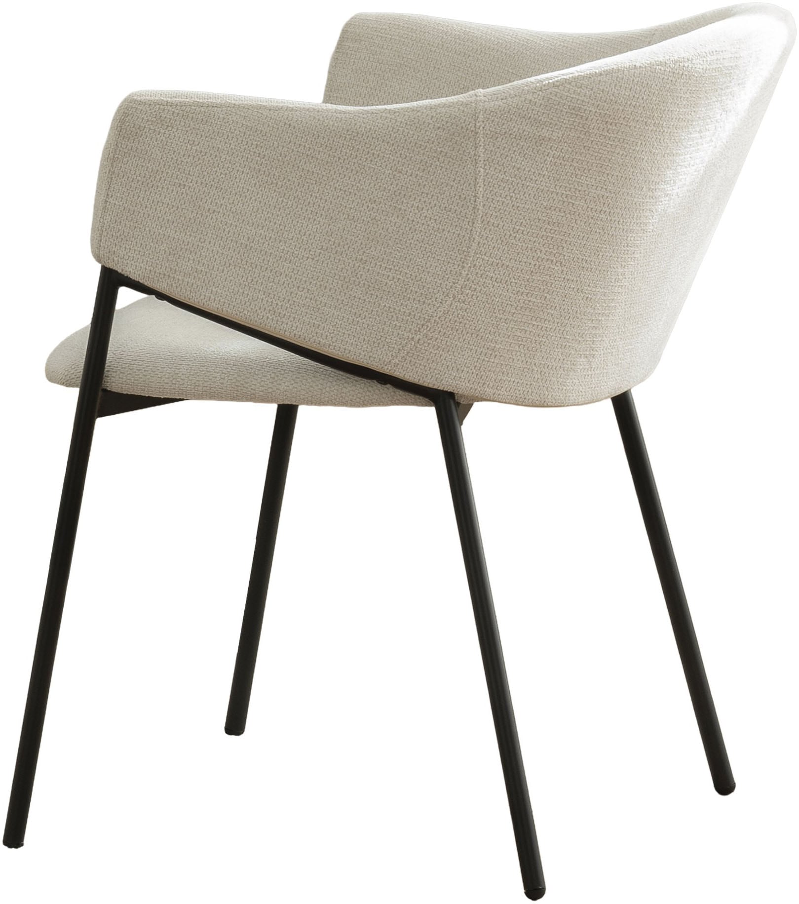 byLIVING Chaise de salle à manger »YORK« (Ensemble) 2 cuisStrukturstoff in beige, bis 110 kg, Schaumstoff, 4-Fussgestell
