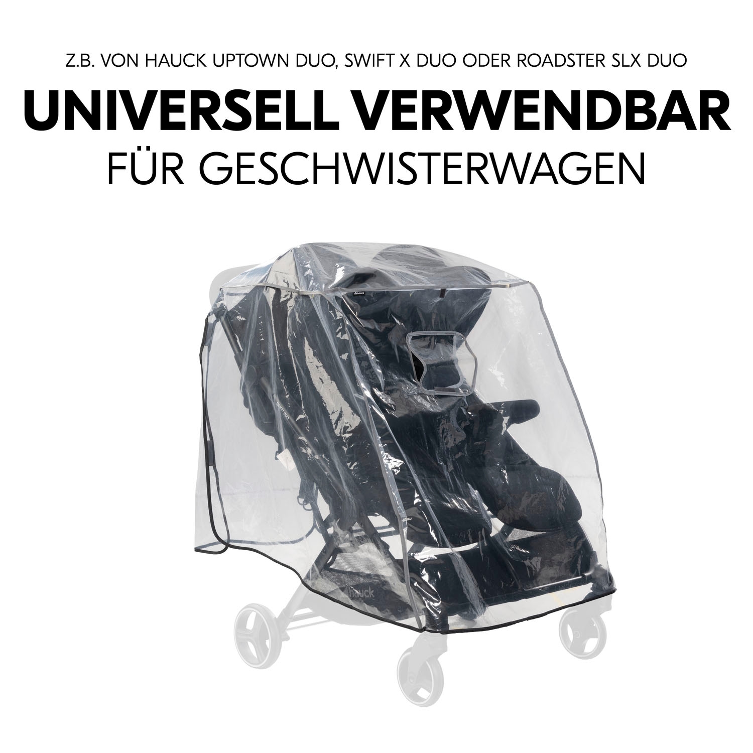 Hauck Kinderwagen-Regenschutzhülle »Pushchair Raincover Duo« für Geschwisterwagen