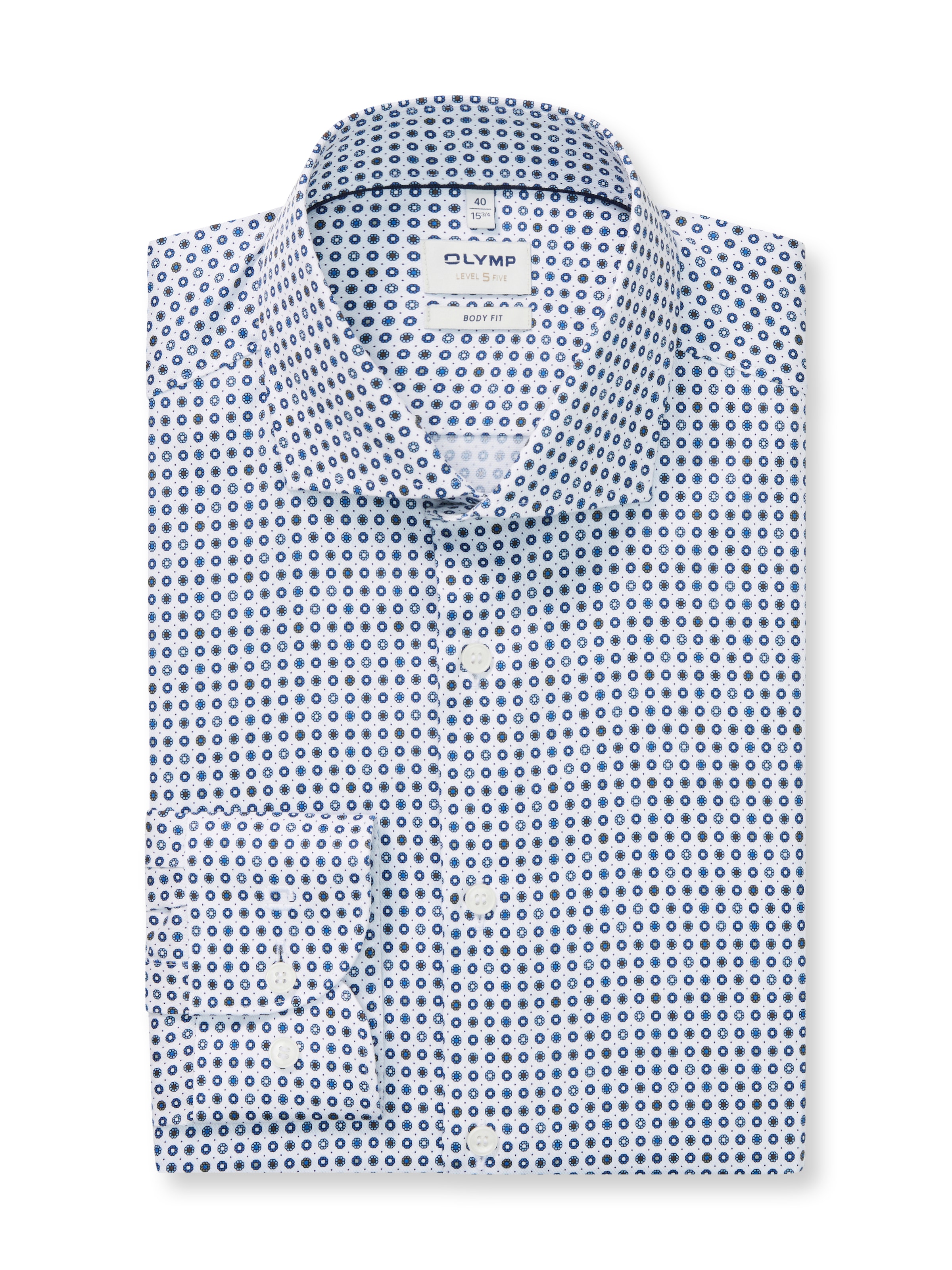 OLYMP Langarmhemd »Level 5« Royal-Kentkragen, body fit, Businesshemd, extra langer Arm