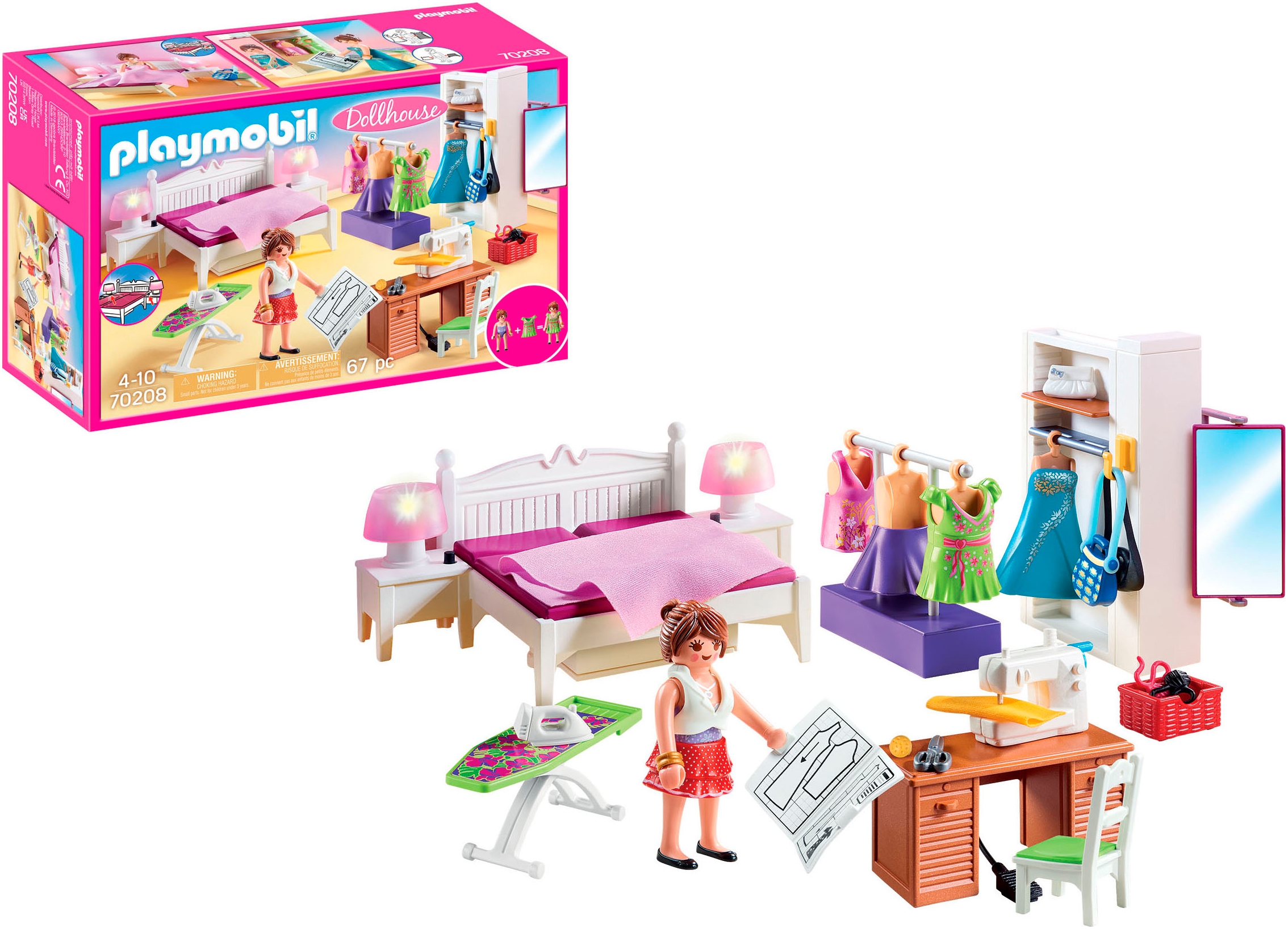 Playmobil® Jeu de construction »Schlafzimmer mit Nähecke (70208), Dollhouse« Made in Germany