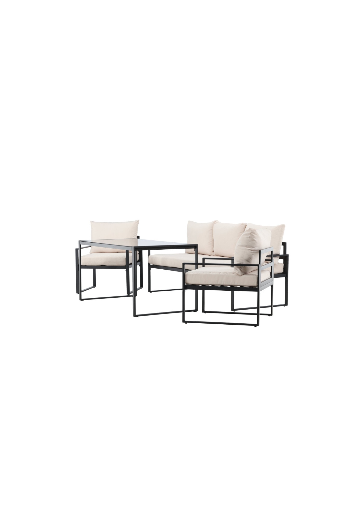 Venture Home Gartenlounge-Set »Catania, grosszügiges Outdoor-Set für hohen Sitzkomfort« 4 tlg. Loungemöbel mit Stoffbezug, angenehm, weich