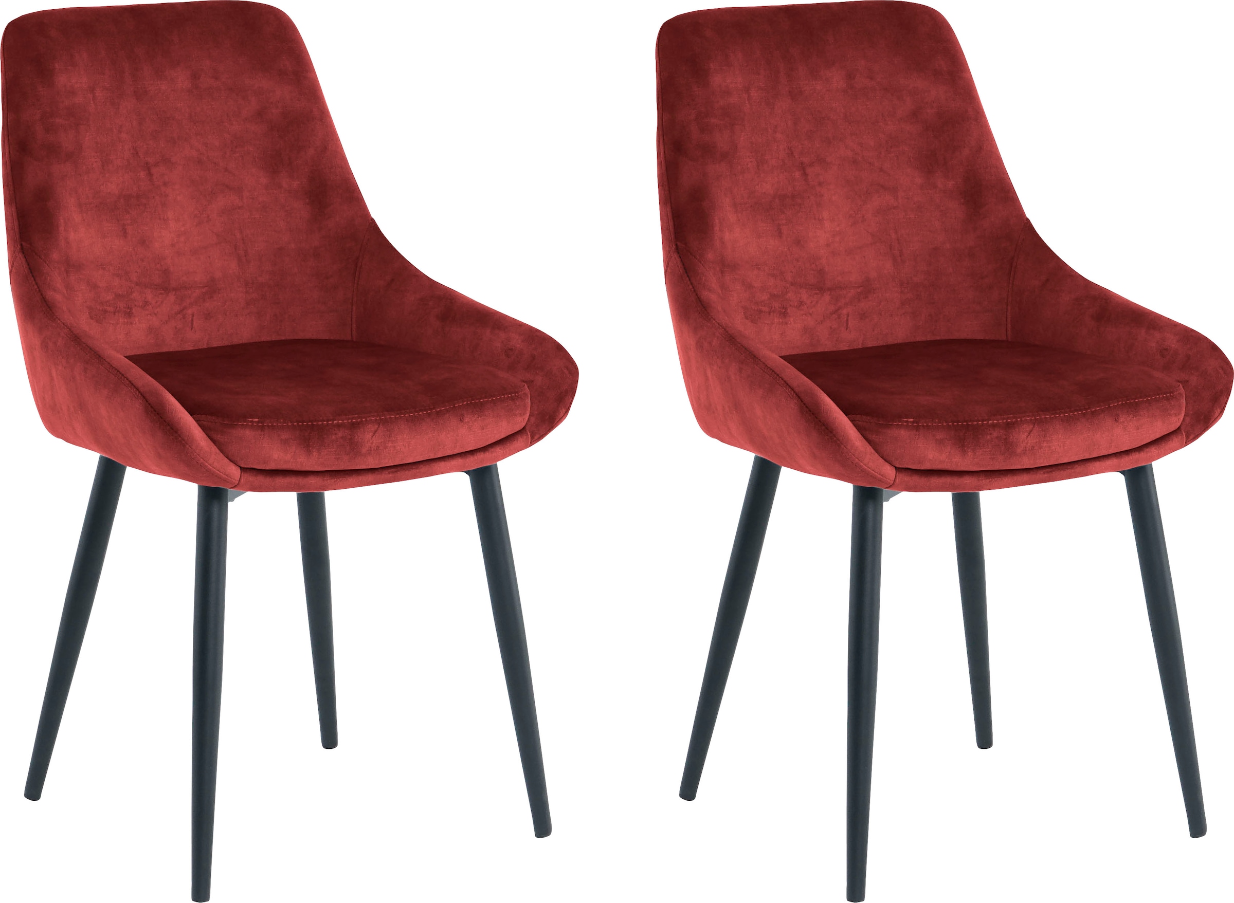 SIT Chaise rembourrée »Lahti Armlehnstuhl 2er-Set mit Samtbezug & Metallbeinen« (Ensemble) 2 cuisCoussin d'assise ferme de 5 cm et accoudoirs suggérés pour un grand confort d'assise