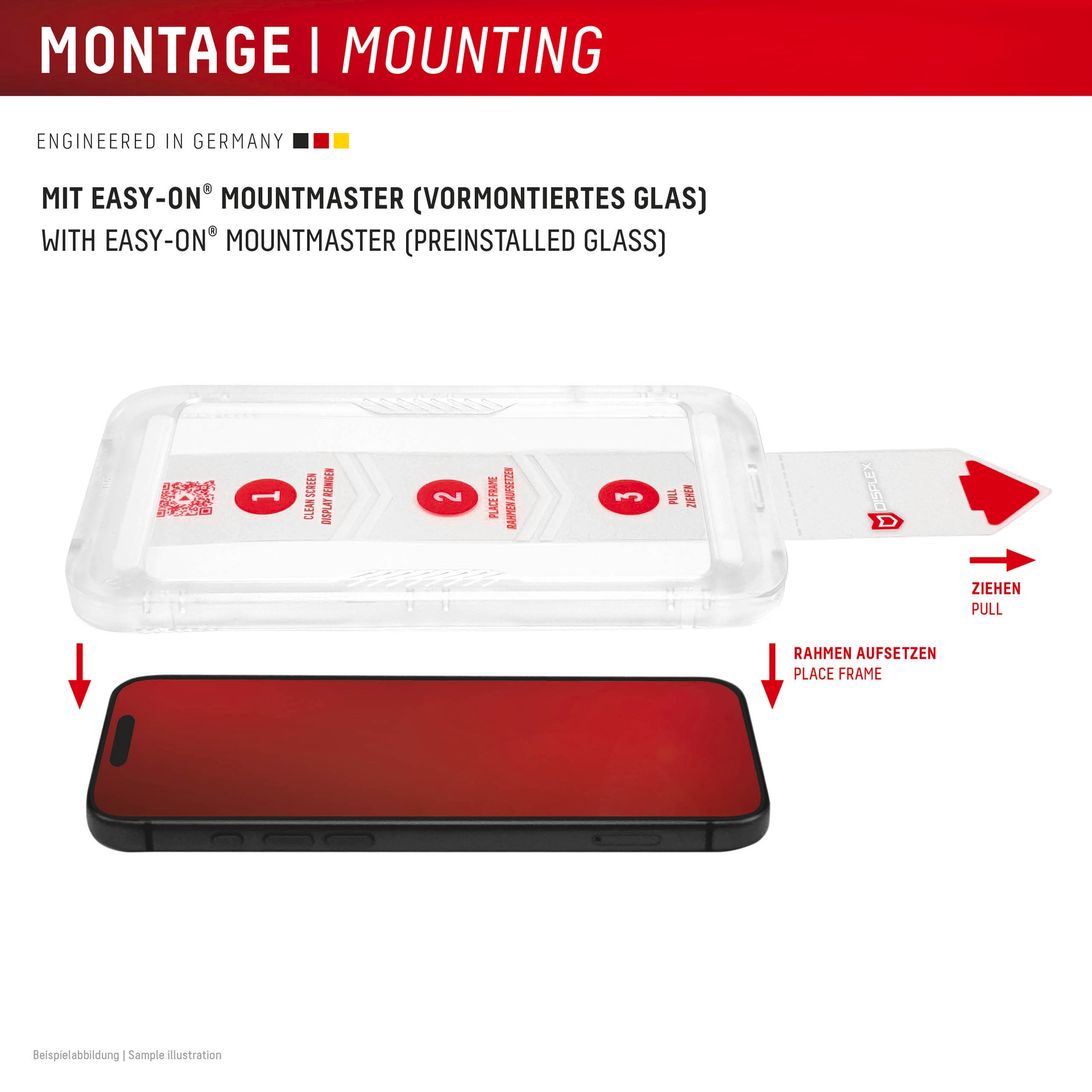 Displex Displayschutzglas »Real Glass Screen Protector inkl. Case mit MountMaster« für Google Pixel 10a Displayschutzfolie, Schutzfolie, Bildschirmschutz, kratz- & stossfest