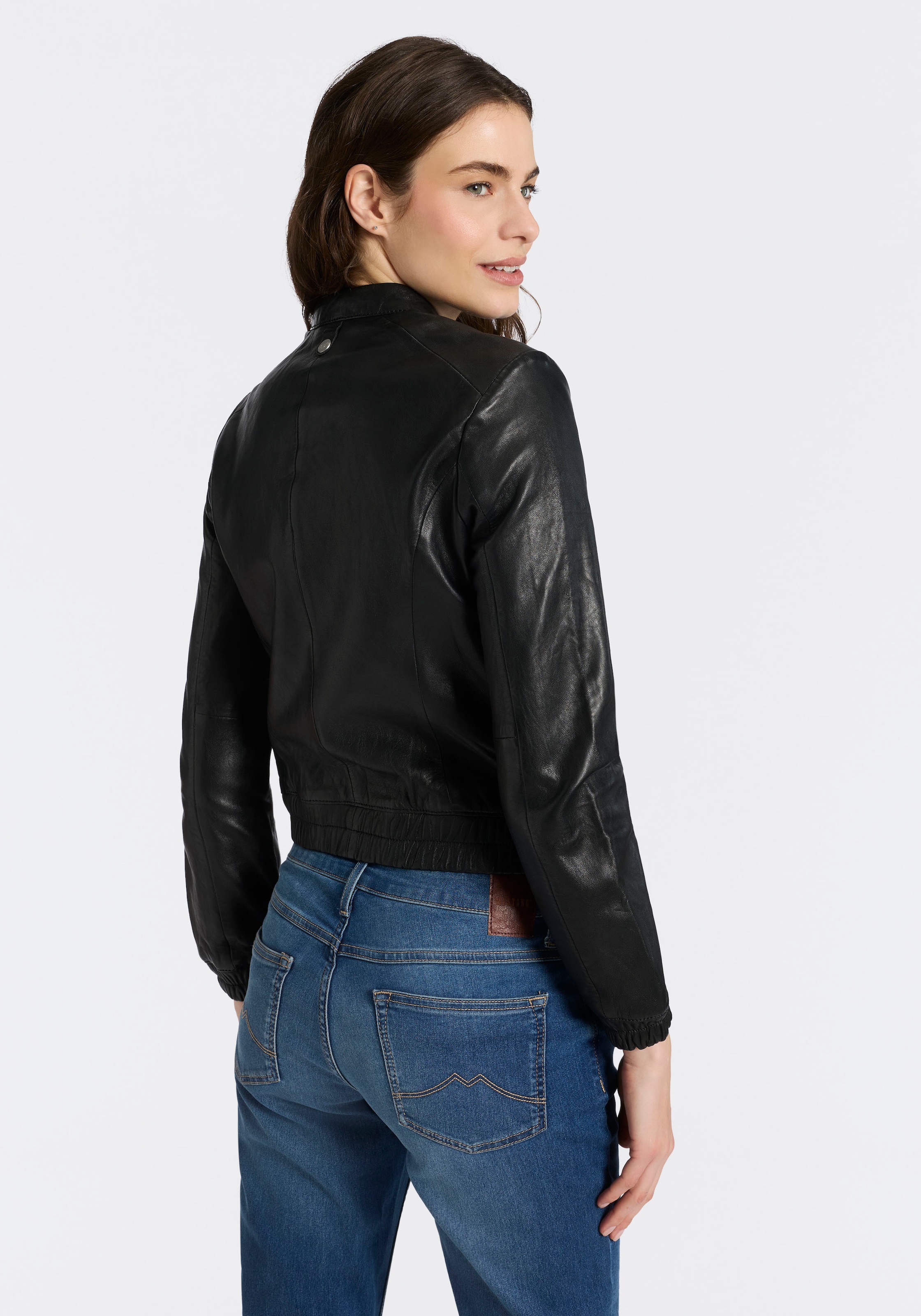 Mauritius Lederjacke »MWAshli« Blouson mit elastischen Bündchen