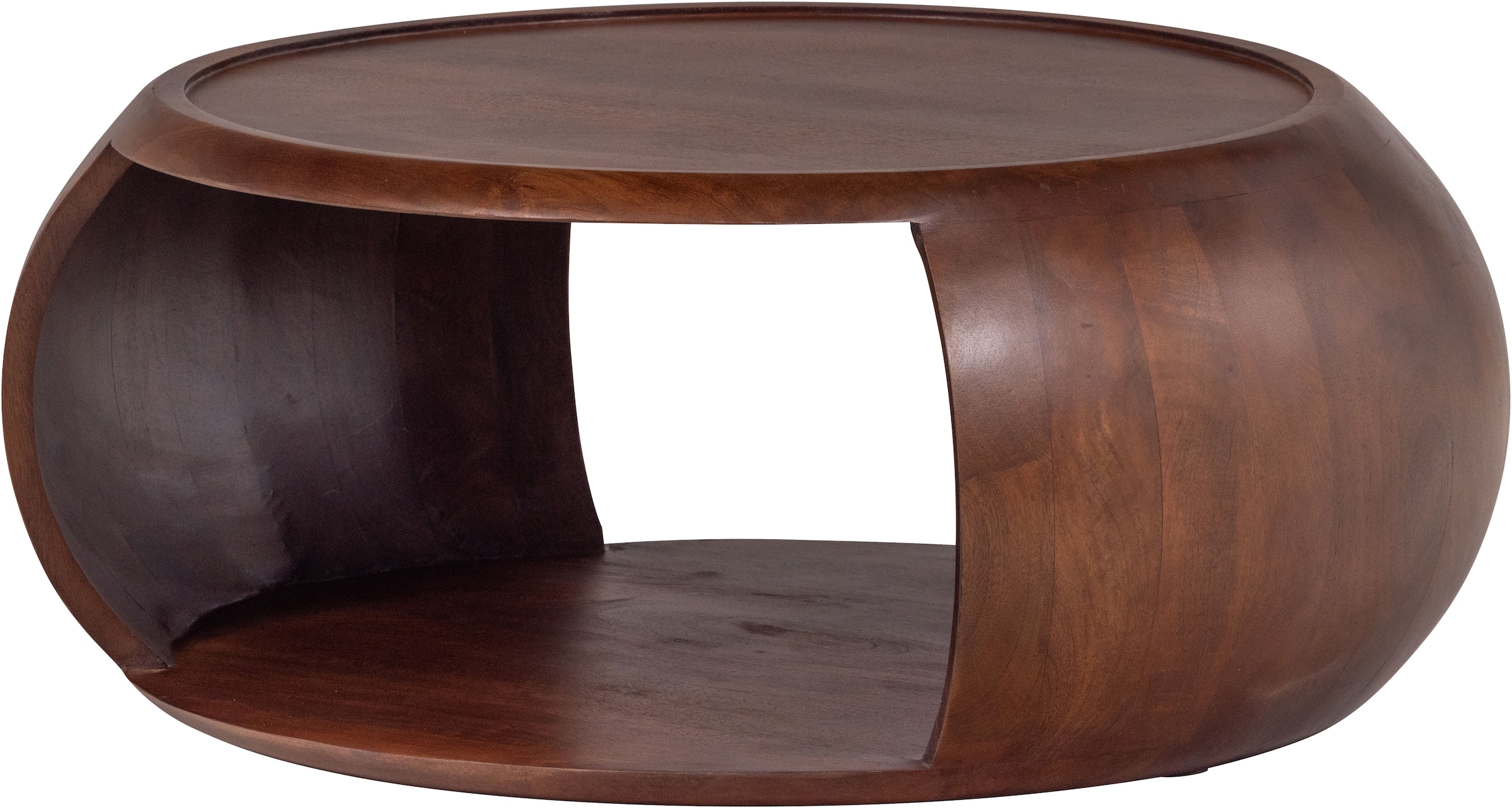 WOOOD Couchtisch »Cole mit Massivmangoholz und Aussparung B 72 x T 72 x H 36 cm« Organische Formgebung, Tragkraft 11,3 kg, für den Innenbereich