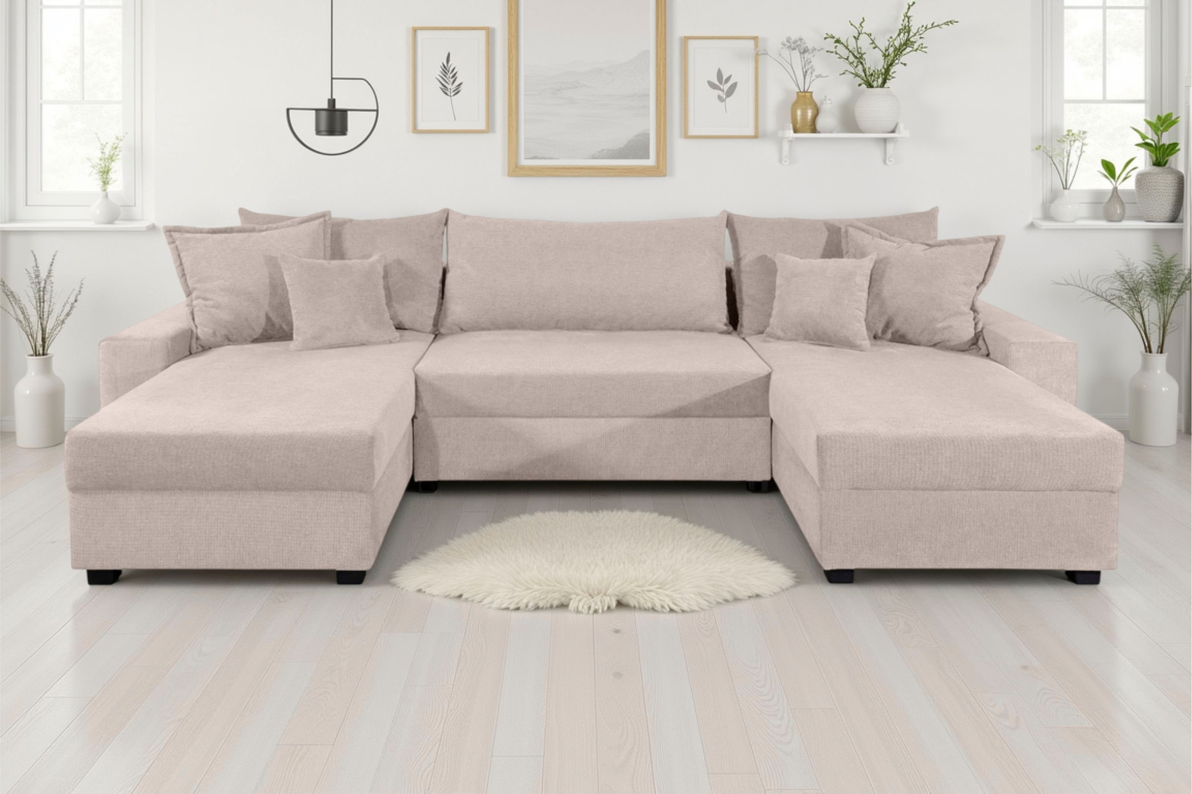 GOODproduct Wohnlandschaft »Alexa« Wohnlandschaft,2  Ottomane,Bonnelfederkern,Schlaffunktion