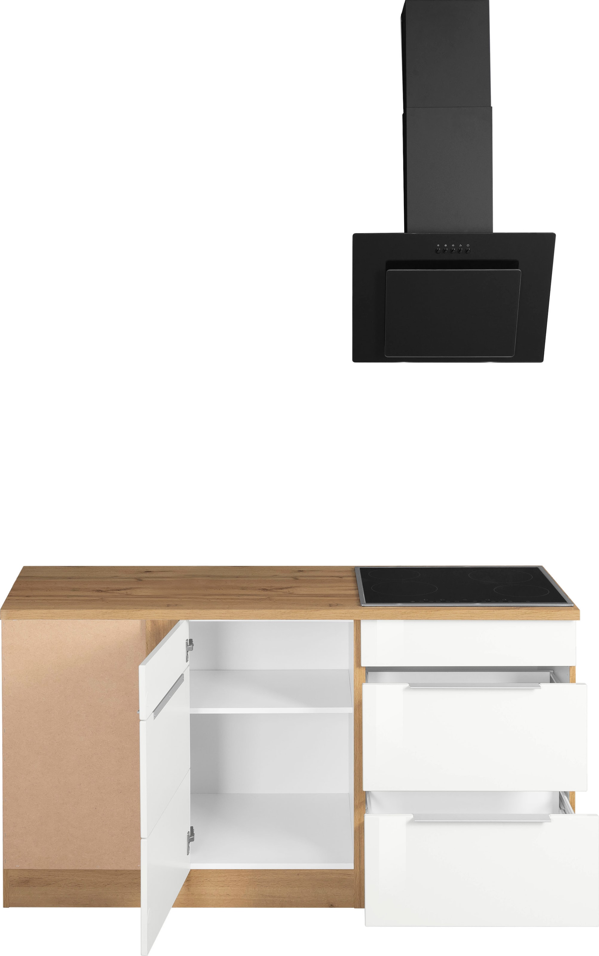 KOCHSTATION Winkelküche »KS-Brindisi Stellbreite 230/170 cm« wahlweise mit E-Geräten und Induktion, mit MDF-Fronten