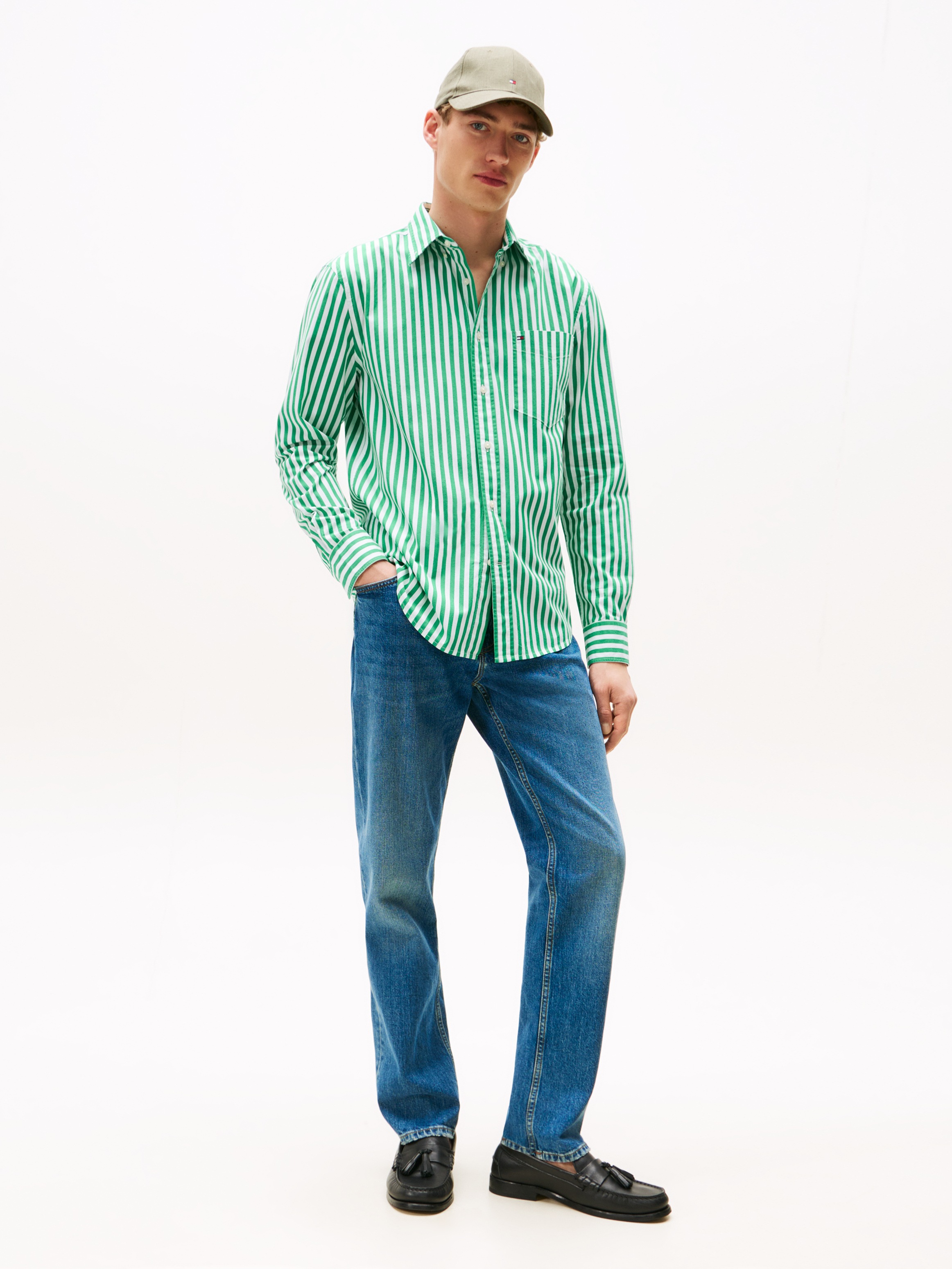 Tommy Hilfiger Langarmhemd »FLEX POPLIN BOLD STRIPE SHIRT«