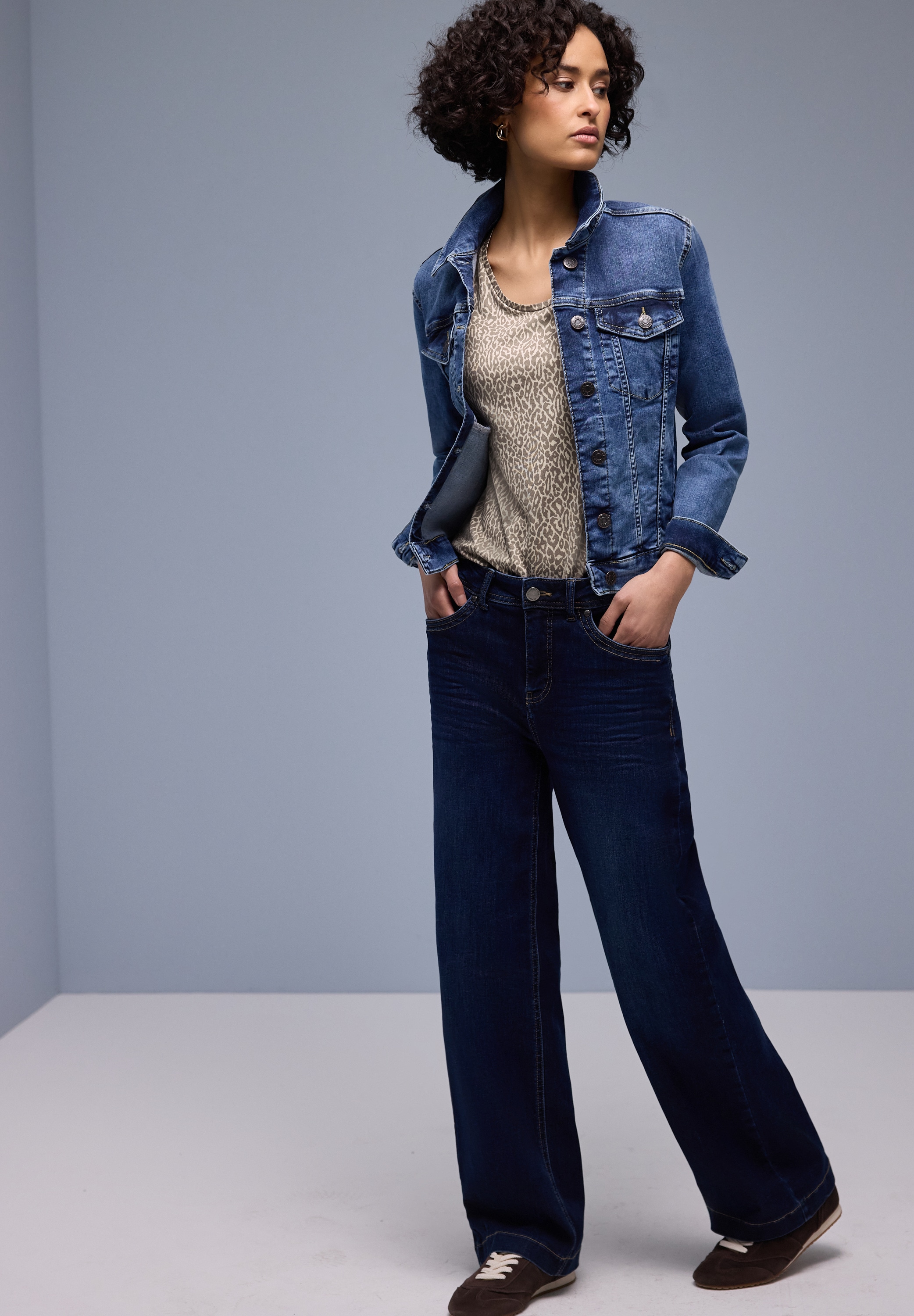 STREET ONE T-shirt à manches courtes mit Leo-Print