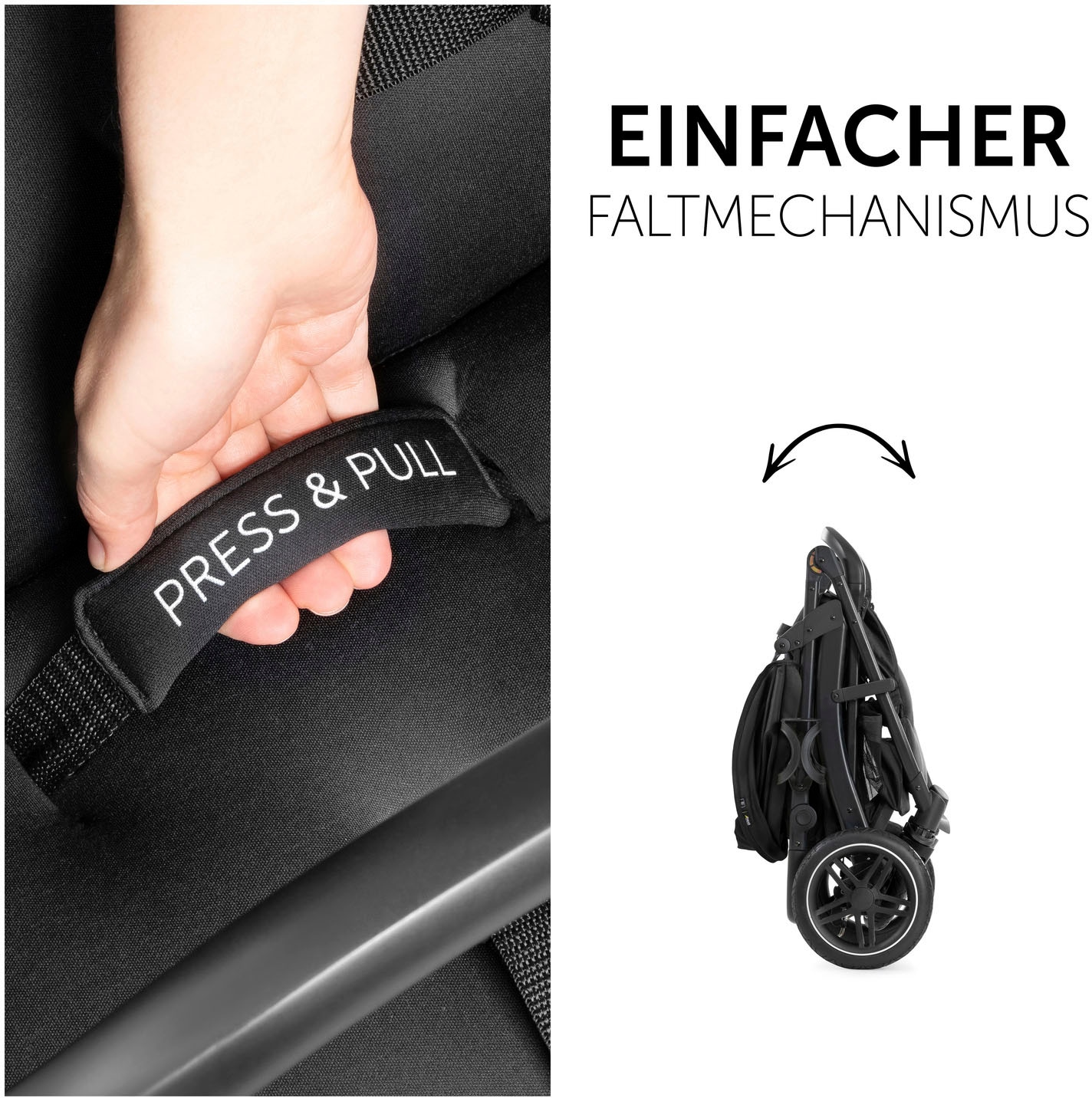 Hauck Kinder-Buggy »Rapid 4D Air, black« mit verlängerbarem 3-Zonen Verdeck