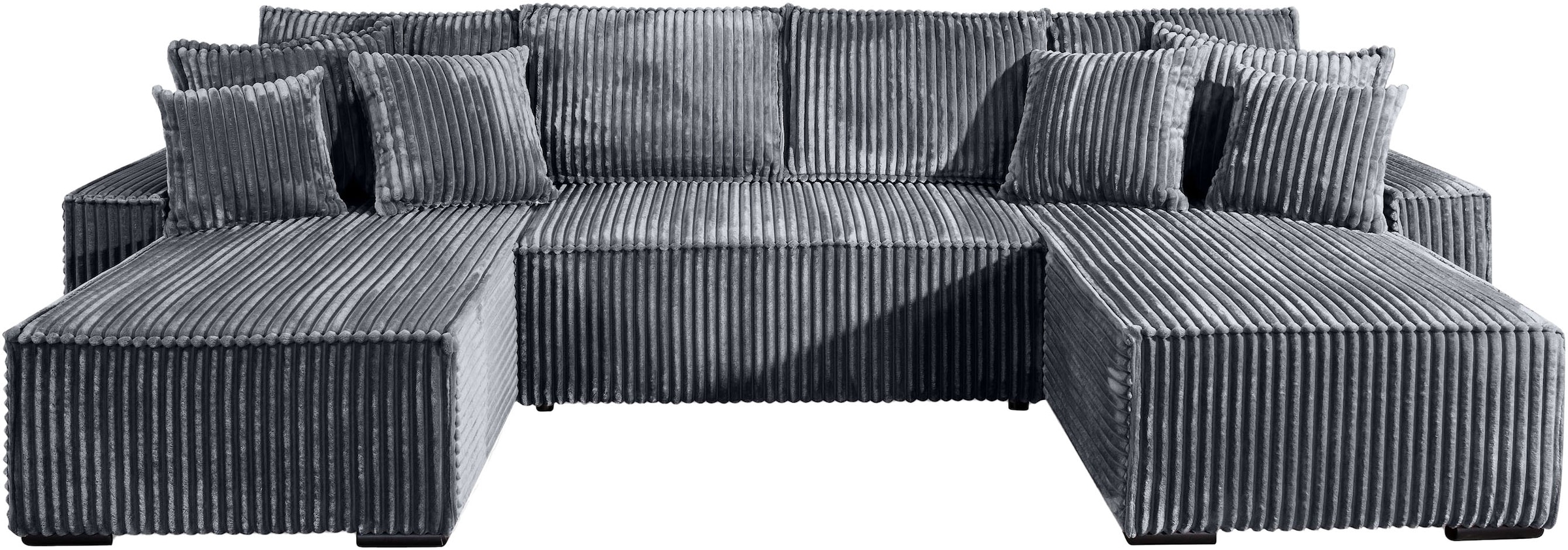COLLECTION AB Paysage de salon »Manhattan U-Form, B: 313 cm, in Breit- oder Normalcord« Bettfunktion, Bettkasten & Zierkissen, Federkern