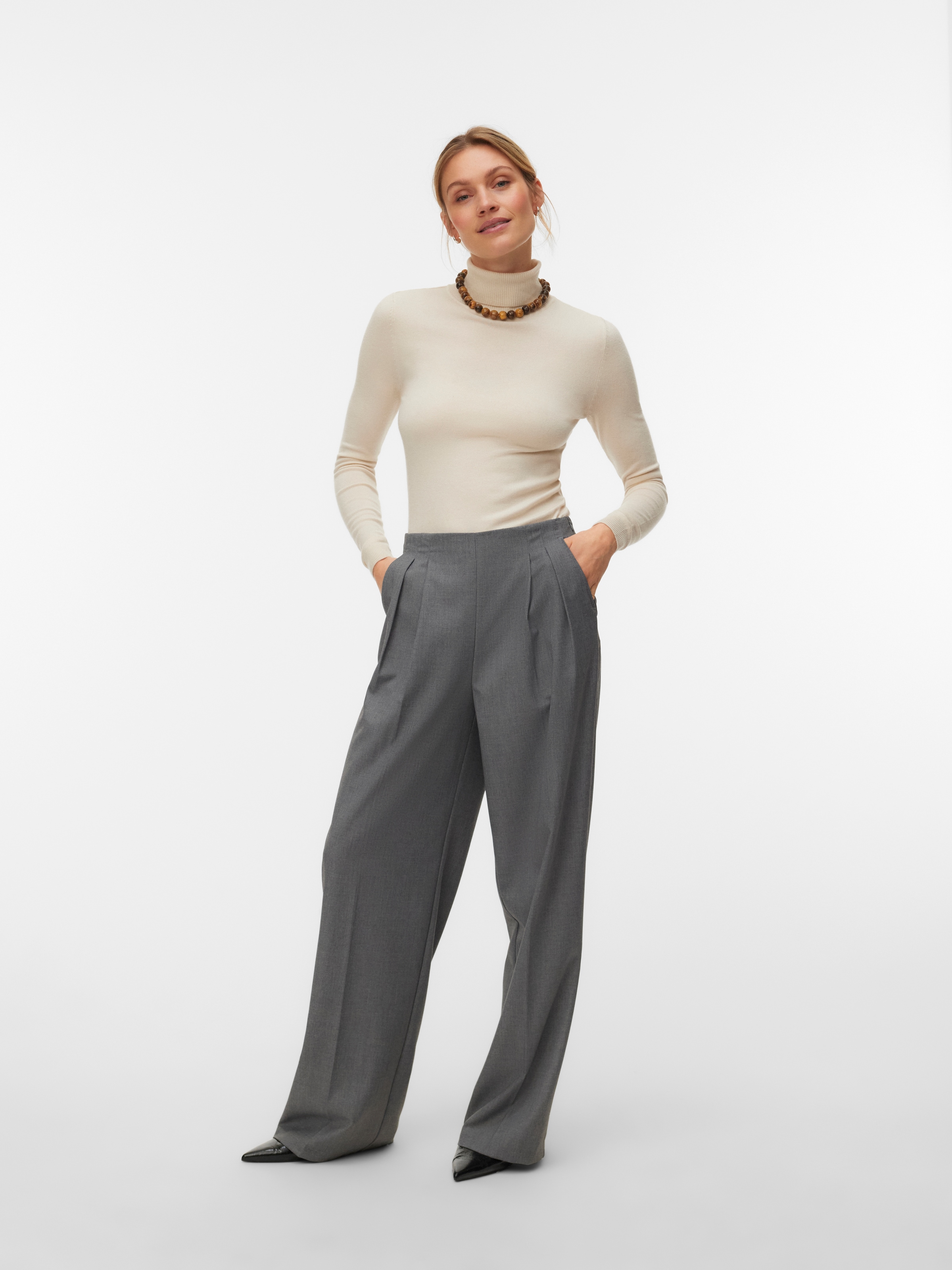 Vero Moda Pantalon de costume »VMHAILEY HW WIDE PLEAT PANT NOOS«  Hose mit weitem Beinschnitt, High Waist Bund