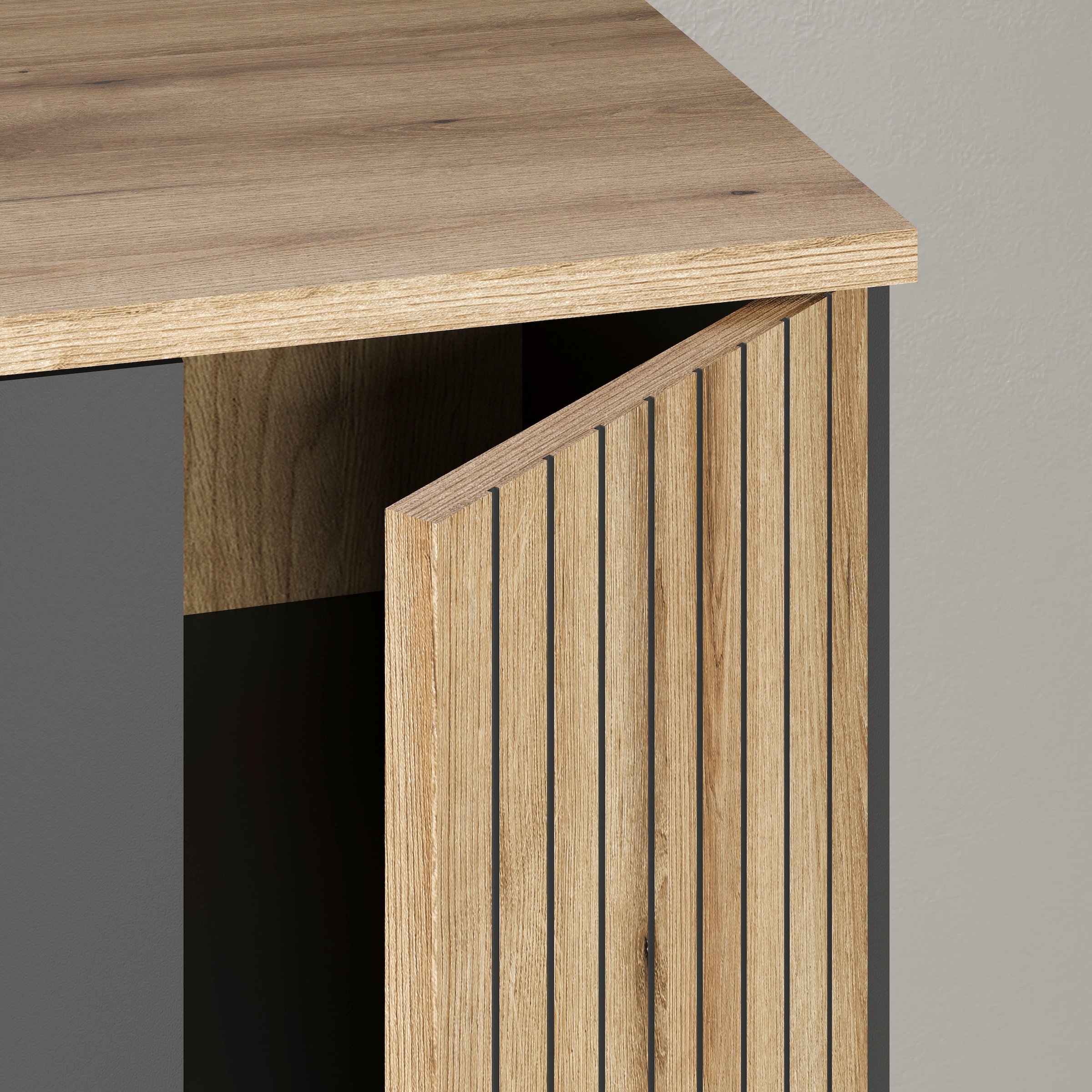 Home affaire Buffet »Estepona« 1 cuis tlg. commode, aspect panneau acoustique ; largeur 150 cm