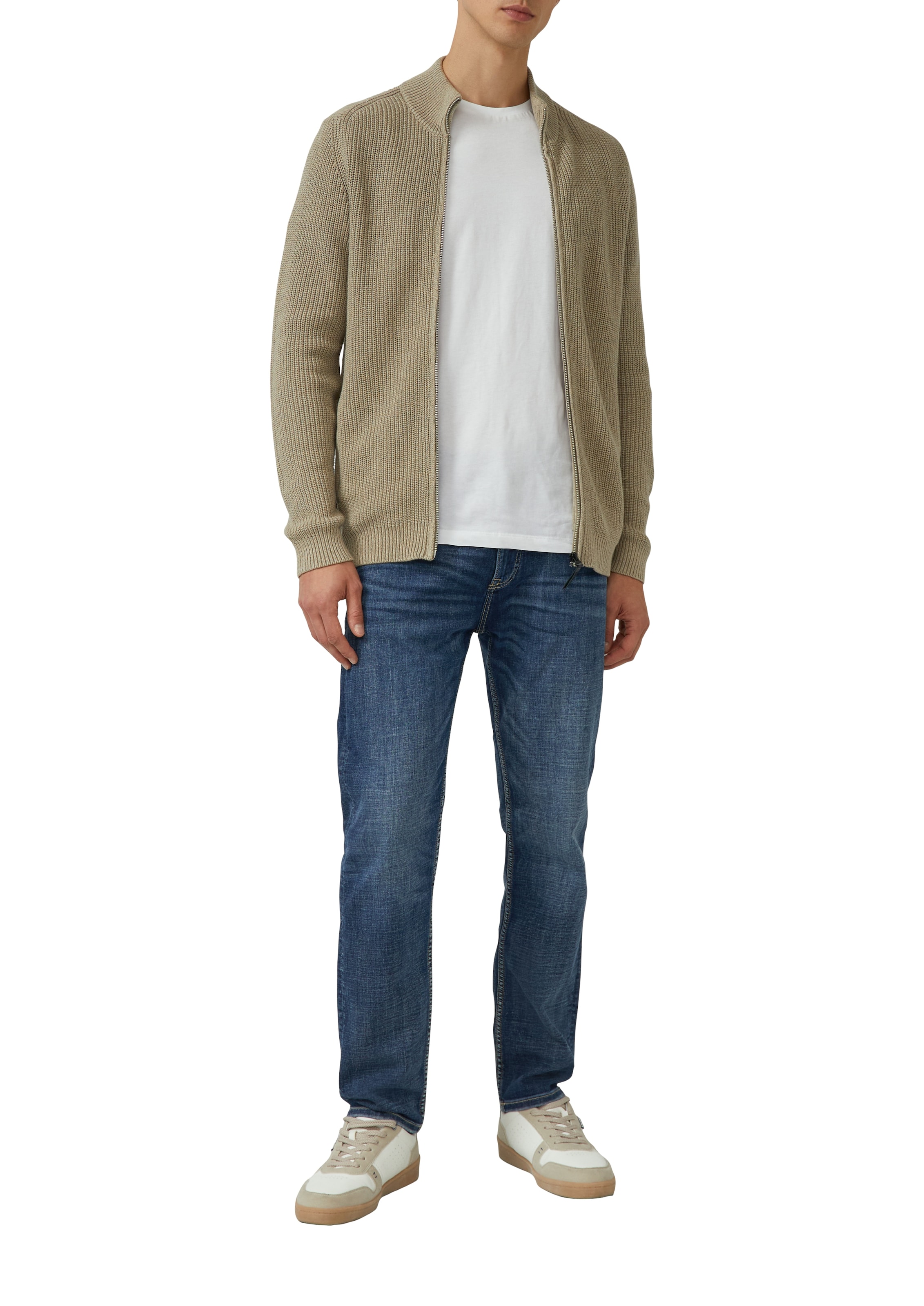 s.Oliver Veste en tricot mit Stehkragen und Reissverschluss