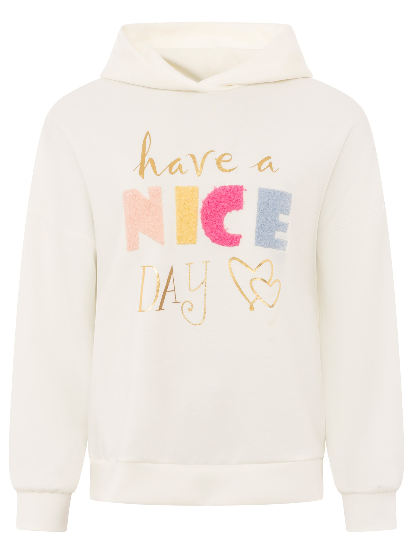 Zwillingsherz Hoodie »"Nice Day"«, capuche, manches longues, poignets élastiques, grand imprimé néon,
