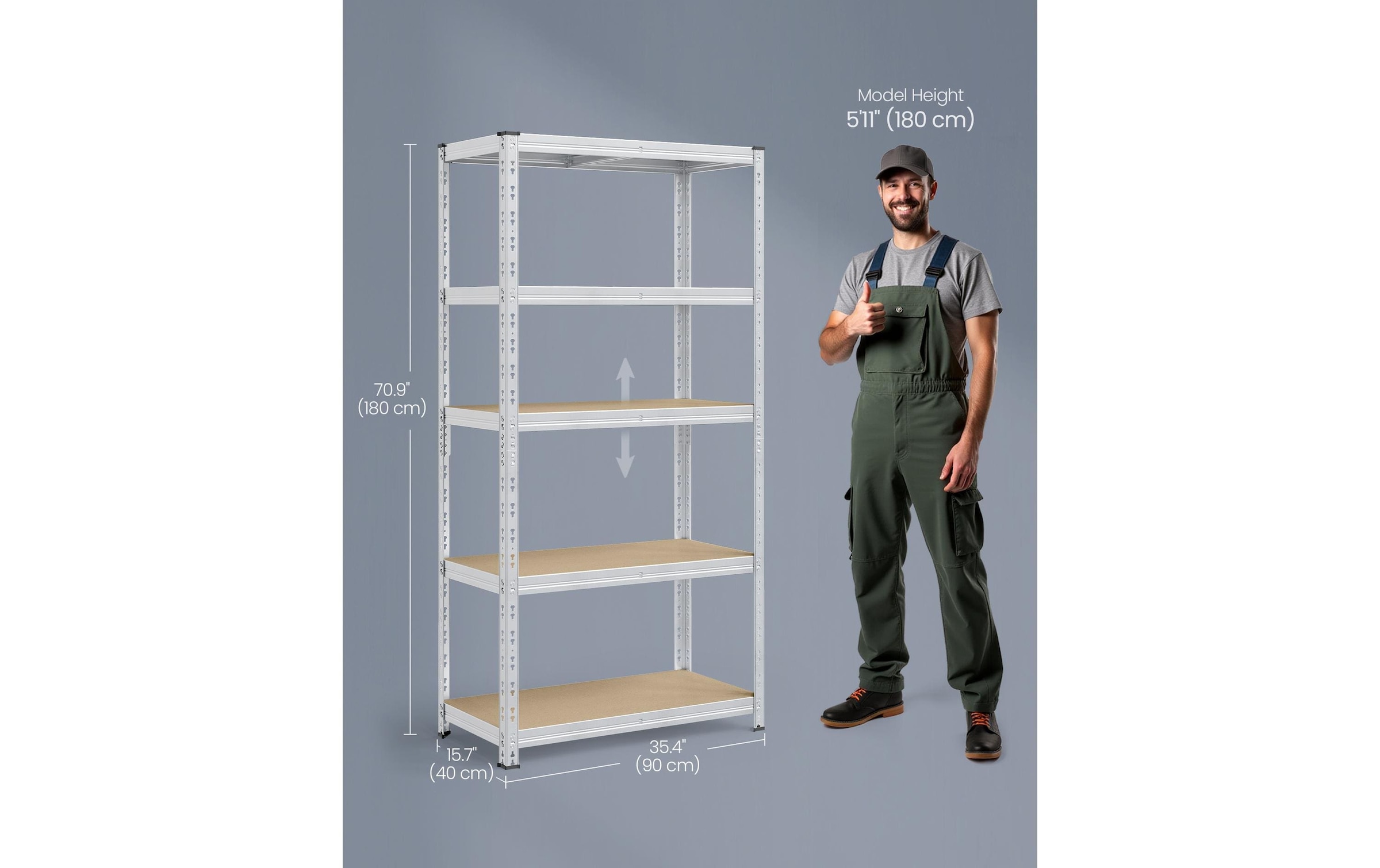 SONGMICS Schwerlastregal »Heavy-Duty Storage Shelves« Schwerlastregal-Set mit verstellbaren Böden und hoher Tragkraft