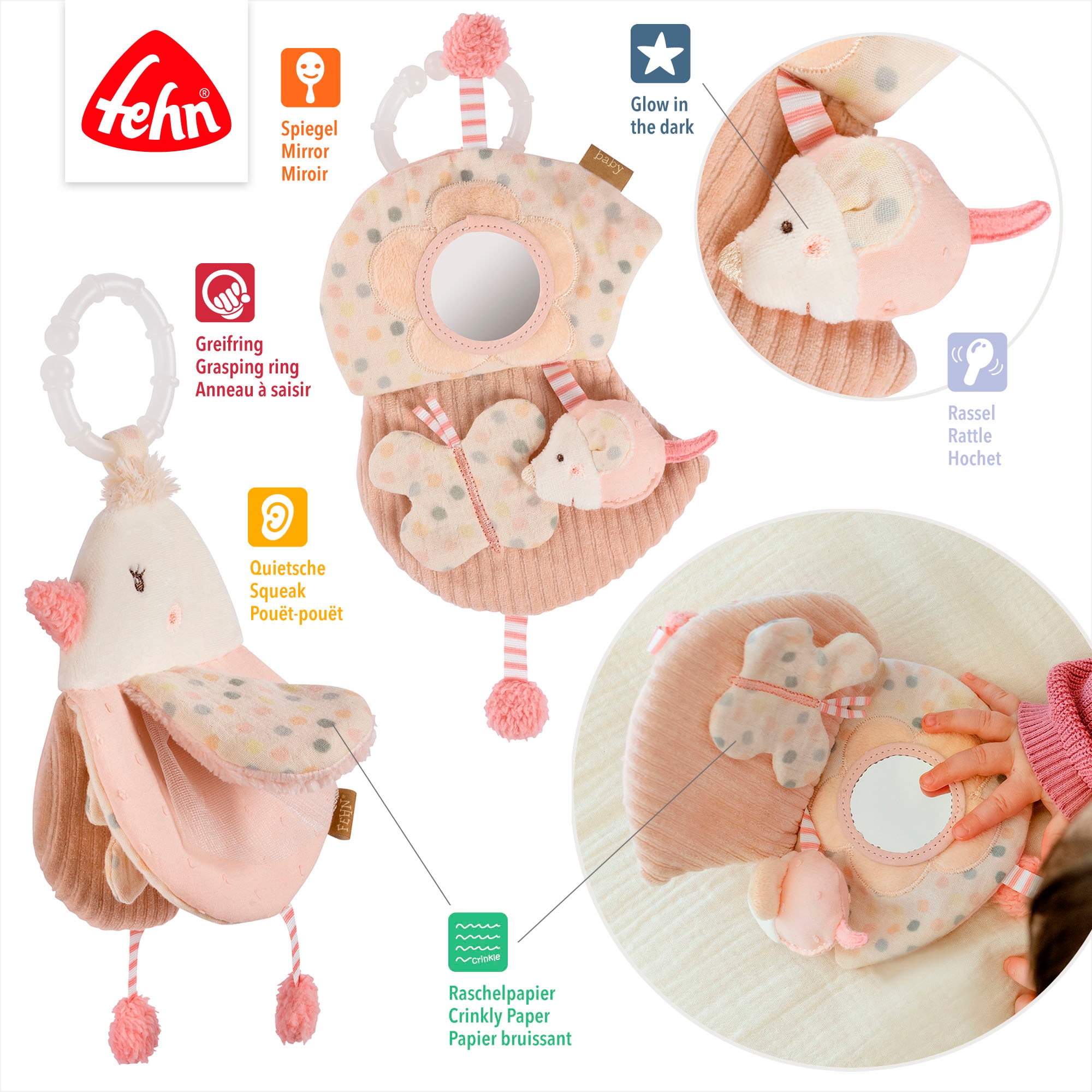 Fehn Greifspielzeug »feehnLAND, Stoffbuch Vogel«