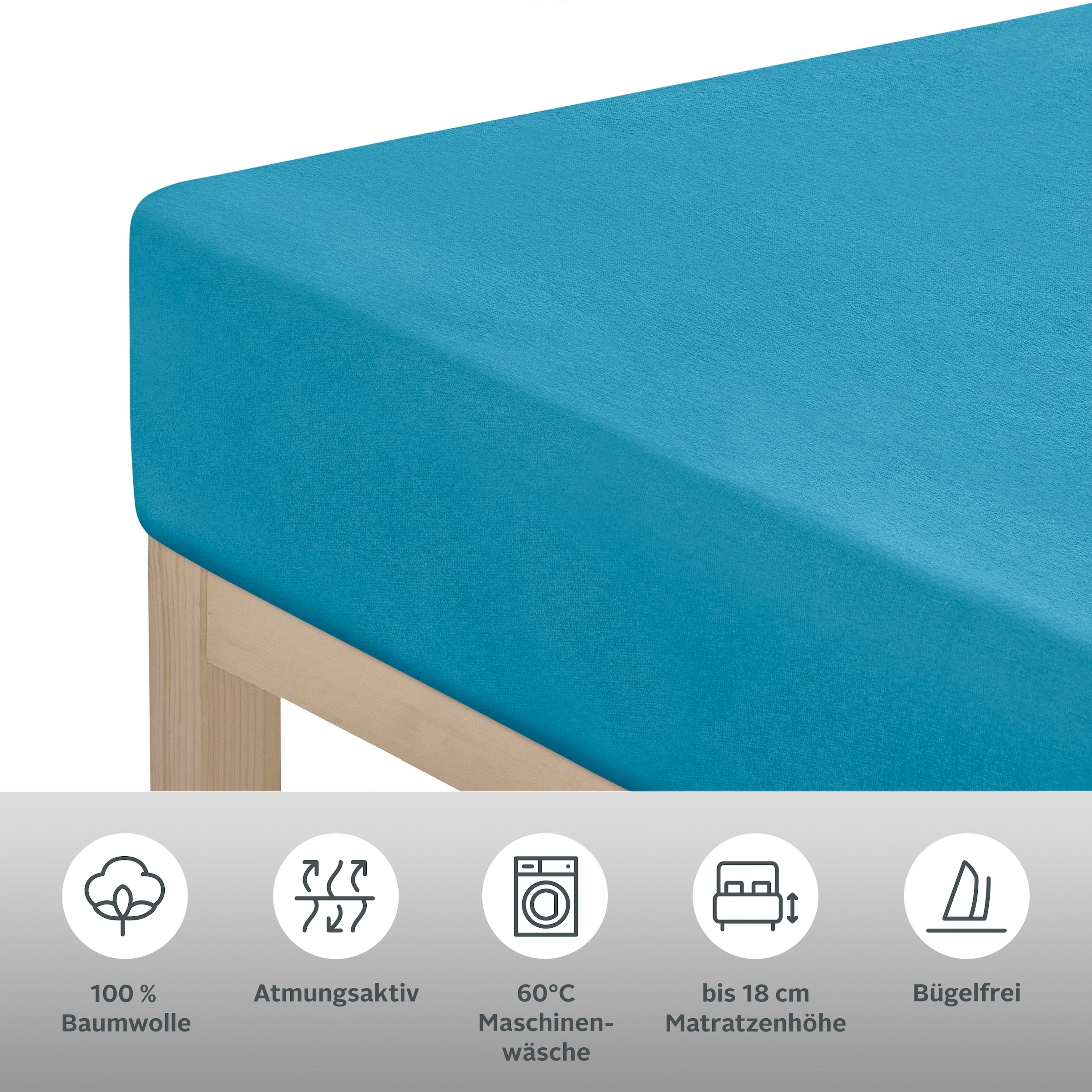GOODproduct Draps de lit »PHYSALIS in BASIC und PREMIUM Qualität, 100% Baumwolle« für Matratzen bis 18 cm Höhe, Bettlaken, Spannbetttuch, pflegeleicht