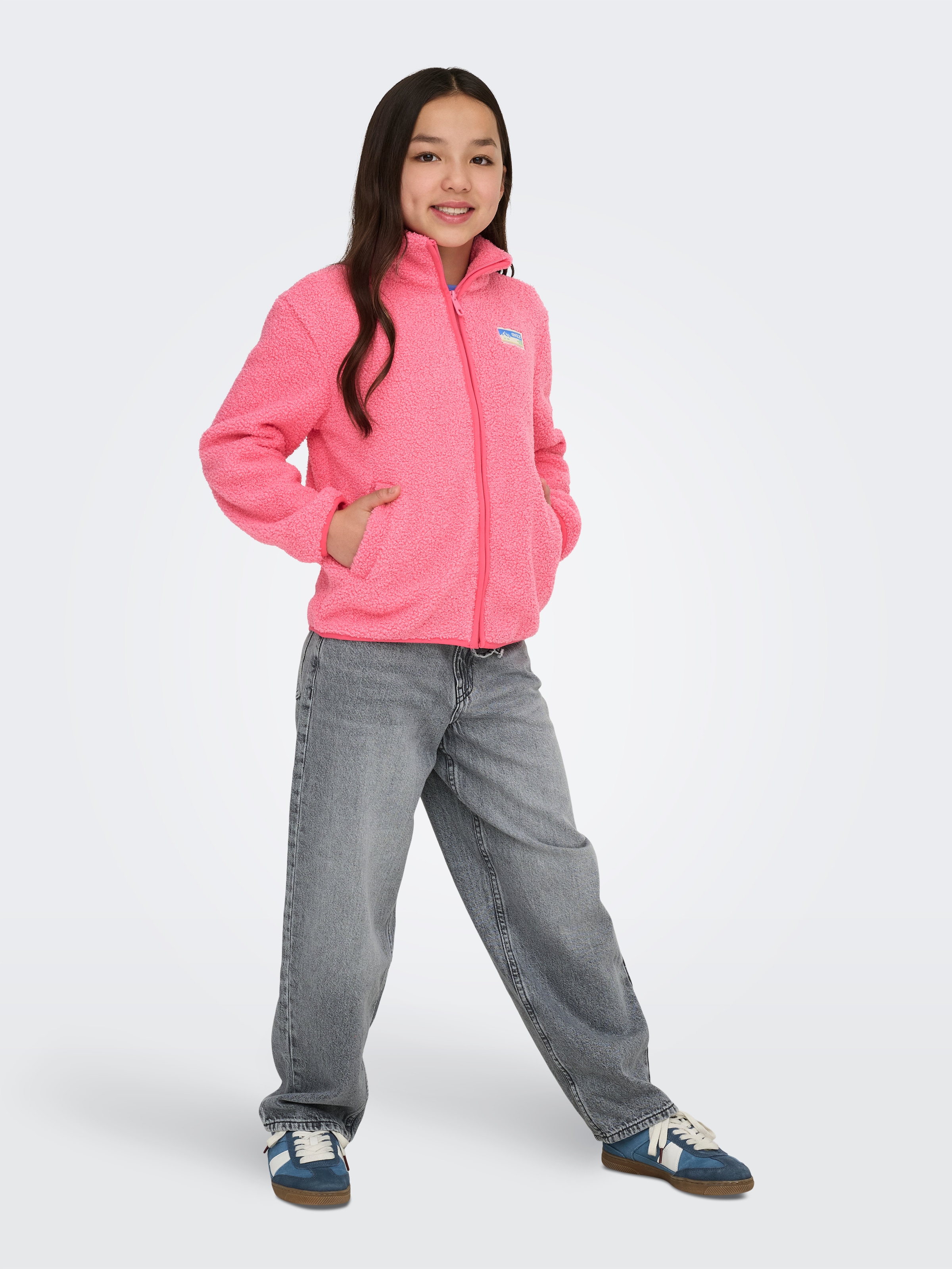 KIDS ONLY Fleecejacke »KOGEVA LIFE TEDDY JACKET CP OTW NOOS« ohne Kapuze
