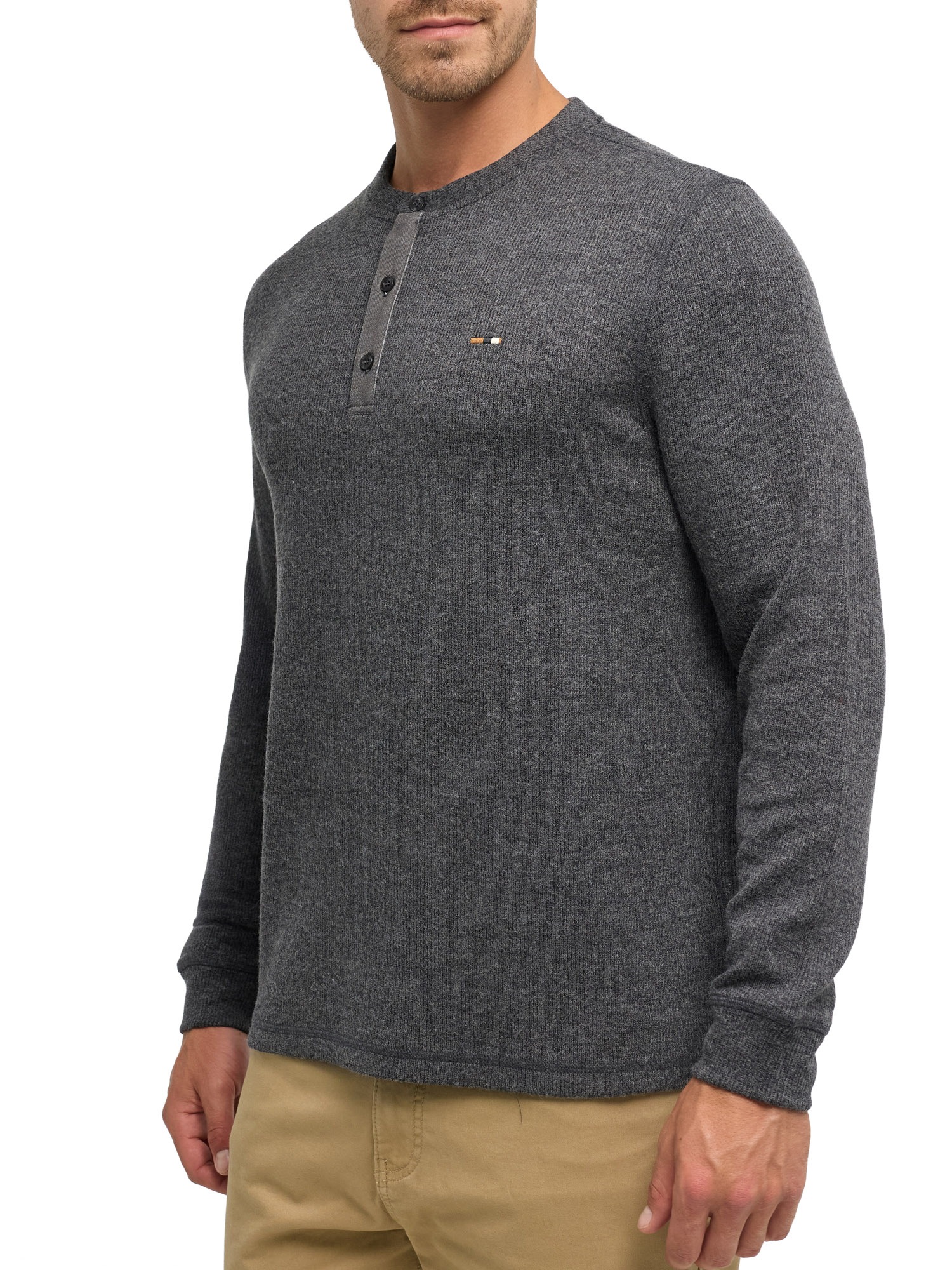 Indicode Sweat-shirt »INDorburn Grandad«, Materialmix, regular fit
