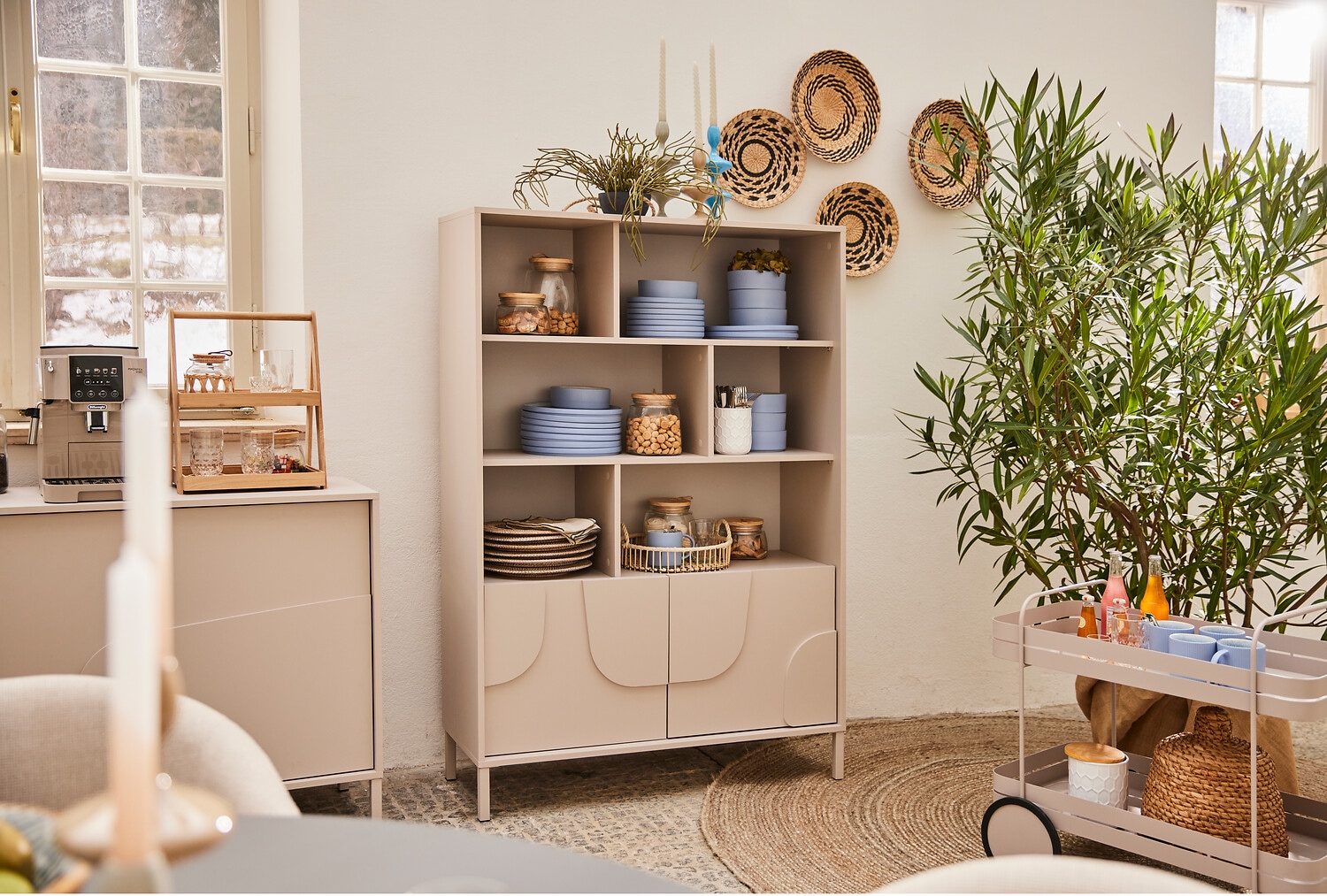 GOODproduct Highboard »Stone« 3D-Design, Stauraum dekorativ & praktisch, Füsse wählbar