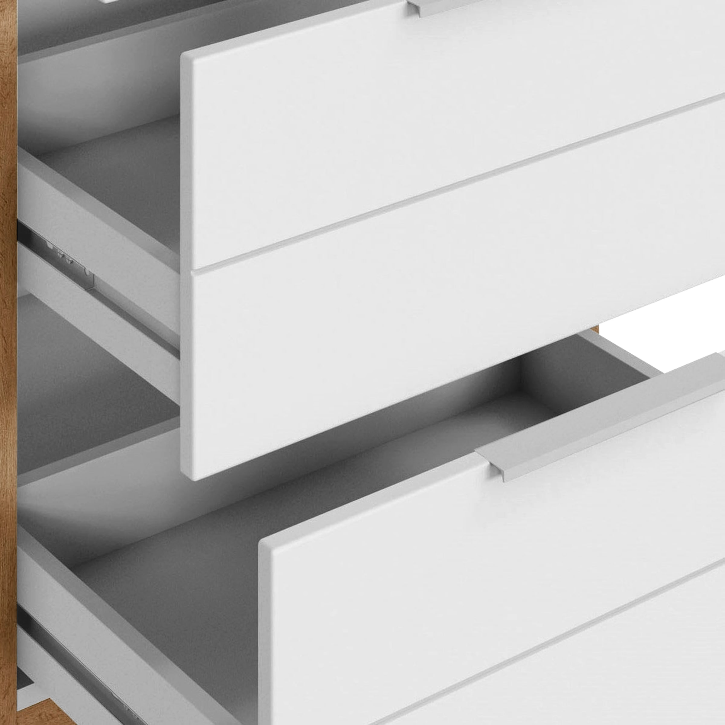 KOCHSTATION Armoire basse »KS-Luhe« largeur 180 cm, pour beaucoup de rangement, façades MDF avec lisseau horizontal