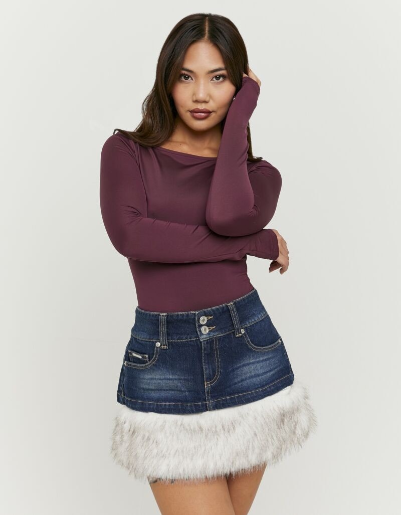 Tally Weijl Body à manches longues »SBOPABOTIC« Materialmix, figurbetont