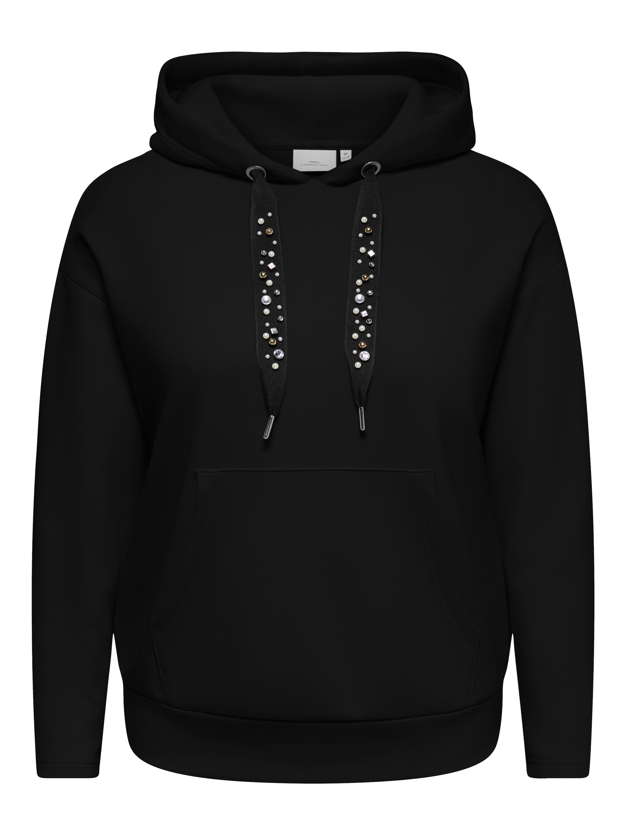 ONLY CARMAKOMA Sweat à capuche »CARSCARLETT FANCY L/S SWT JRS«, mélange de matériaux
