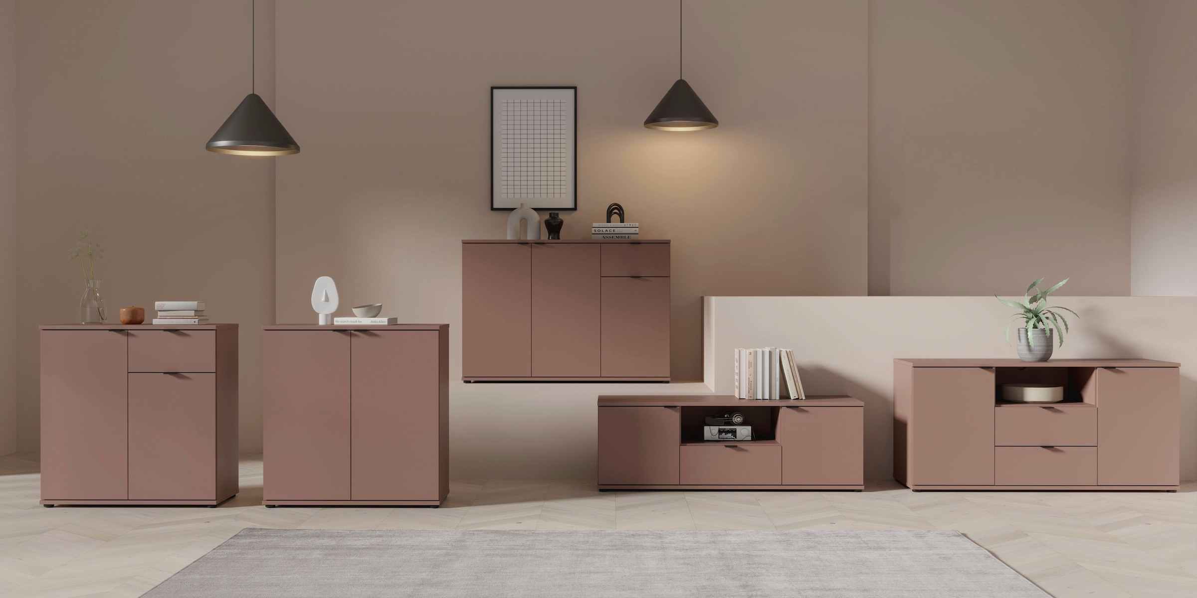 FORTE Buffet »Ganymede« Buffet, rangement, tiroir; poignées métal, 4 décors, largeur 119,8cm