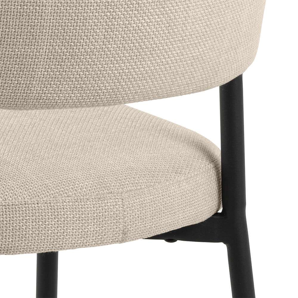 ACTONA GROUP Chaise de salle à manger »Edina 2er Set, Stoff - bequem & stilvoll, mehrere Farben, moderne« () rembourré, revêtement doux & grand confort d’assise, pieds en acier noir
