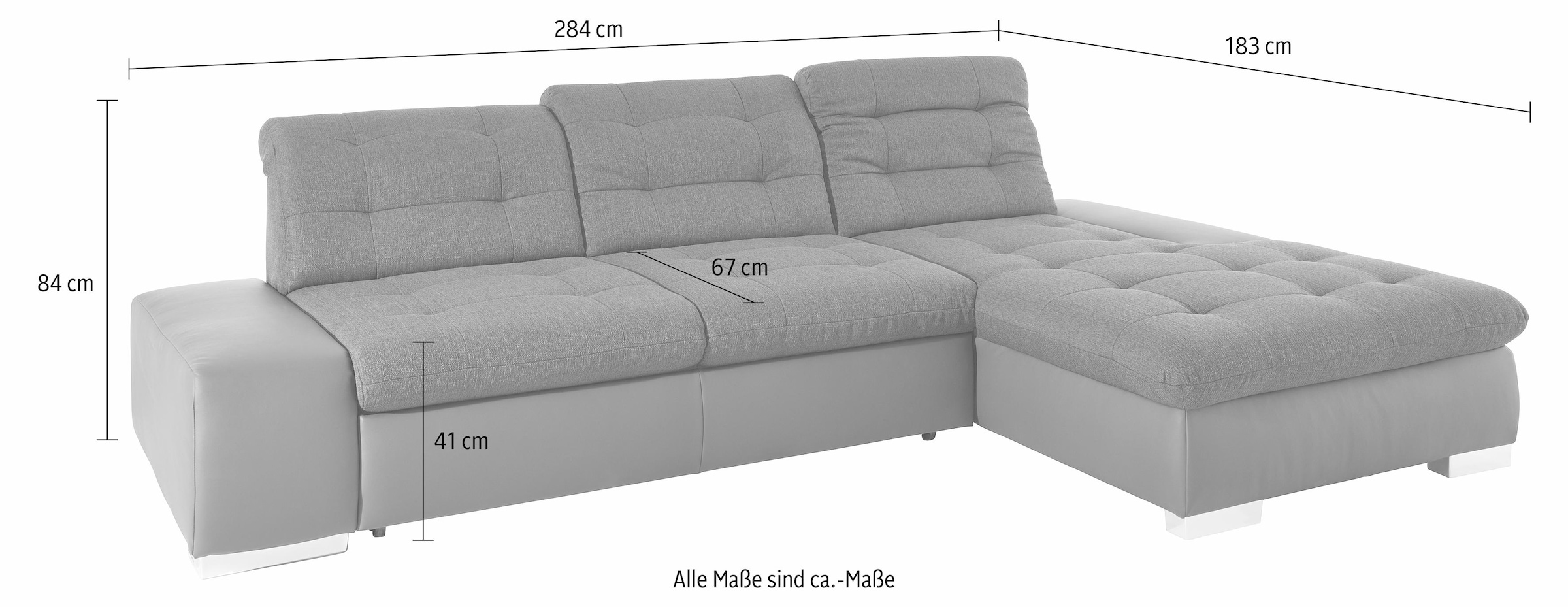 sit&more Canapé d'angle »Palomino L-Form« wahlweise XL oder XXL und mit Bettfunktion