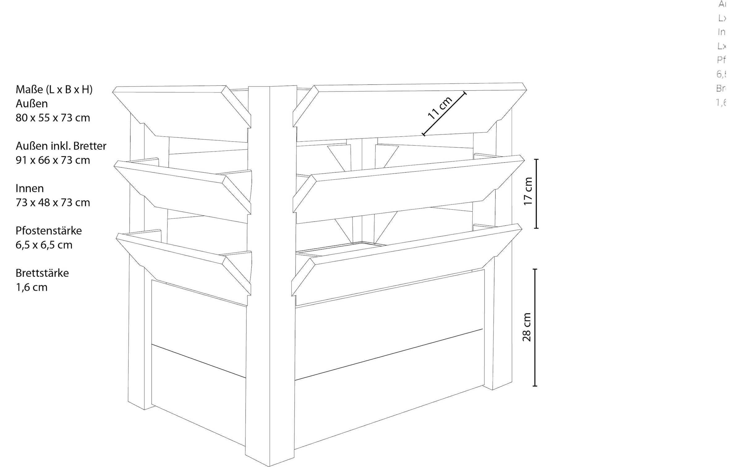 WESTMANN Lit surélevé »Premium XL« 350 l, LxPxH : 91x66x73 cm