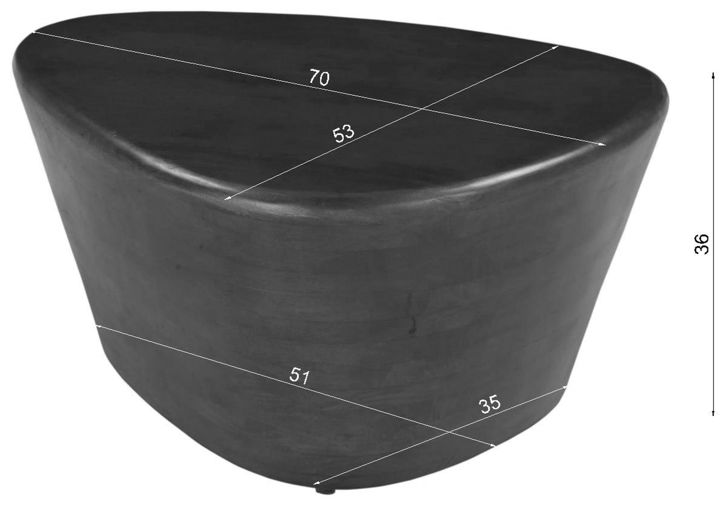 SIT Beistelltisch »Tel Aviv aus Mango massiv mit dreieckiger Tischplatte« 1 Stk. tlg. Geometrisches Design mit dreieckiger Massivholz-Tischplatte
