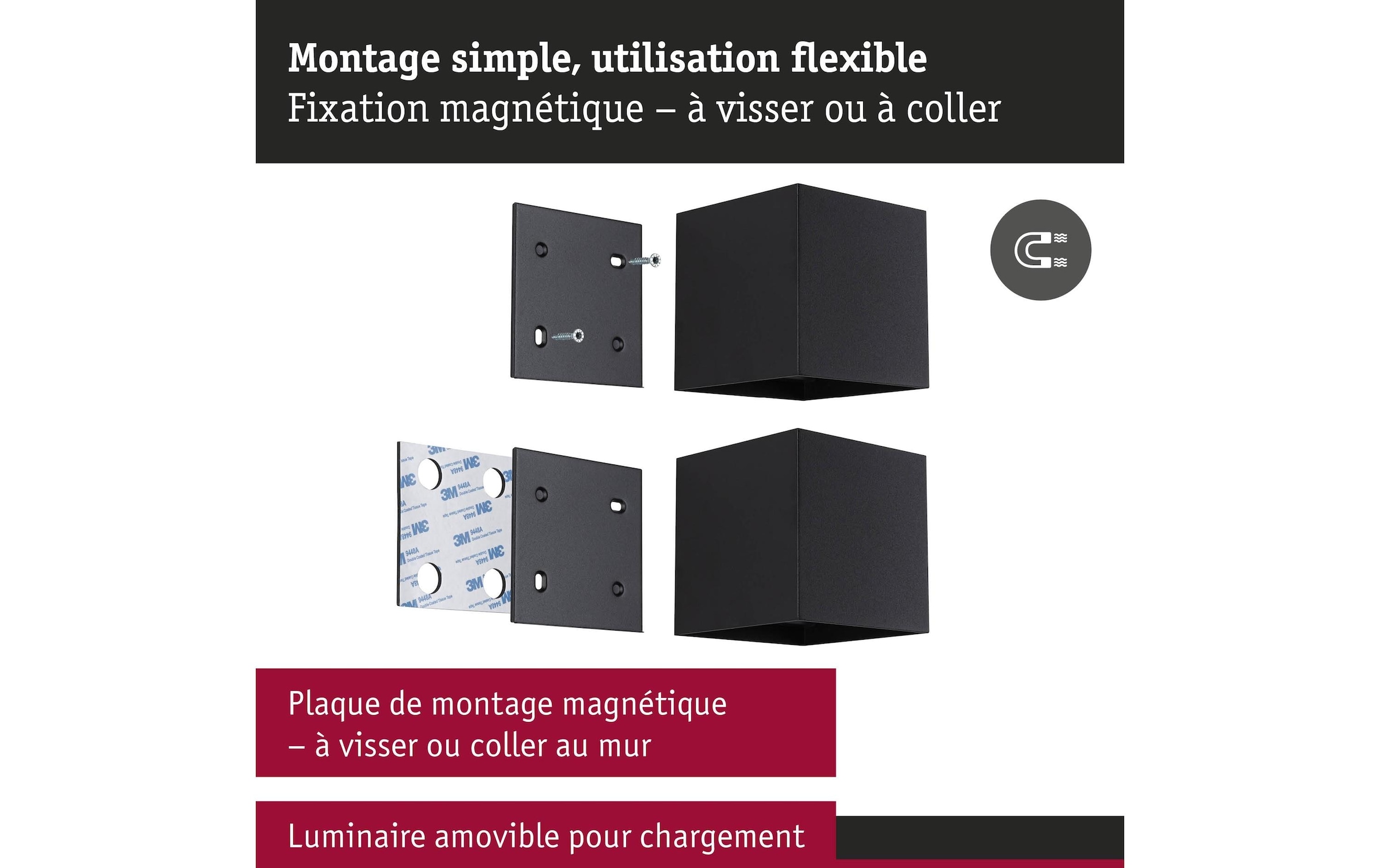 Paulmann Lampe murale »Nyara IP44« 1 cuis blanc chaud