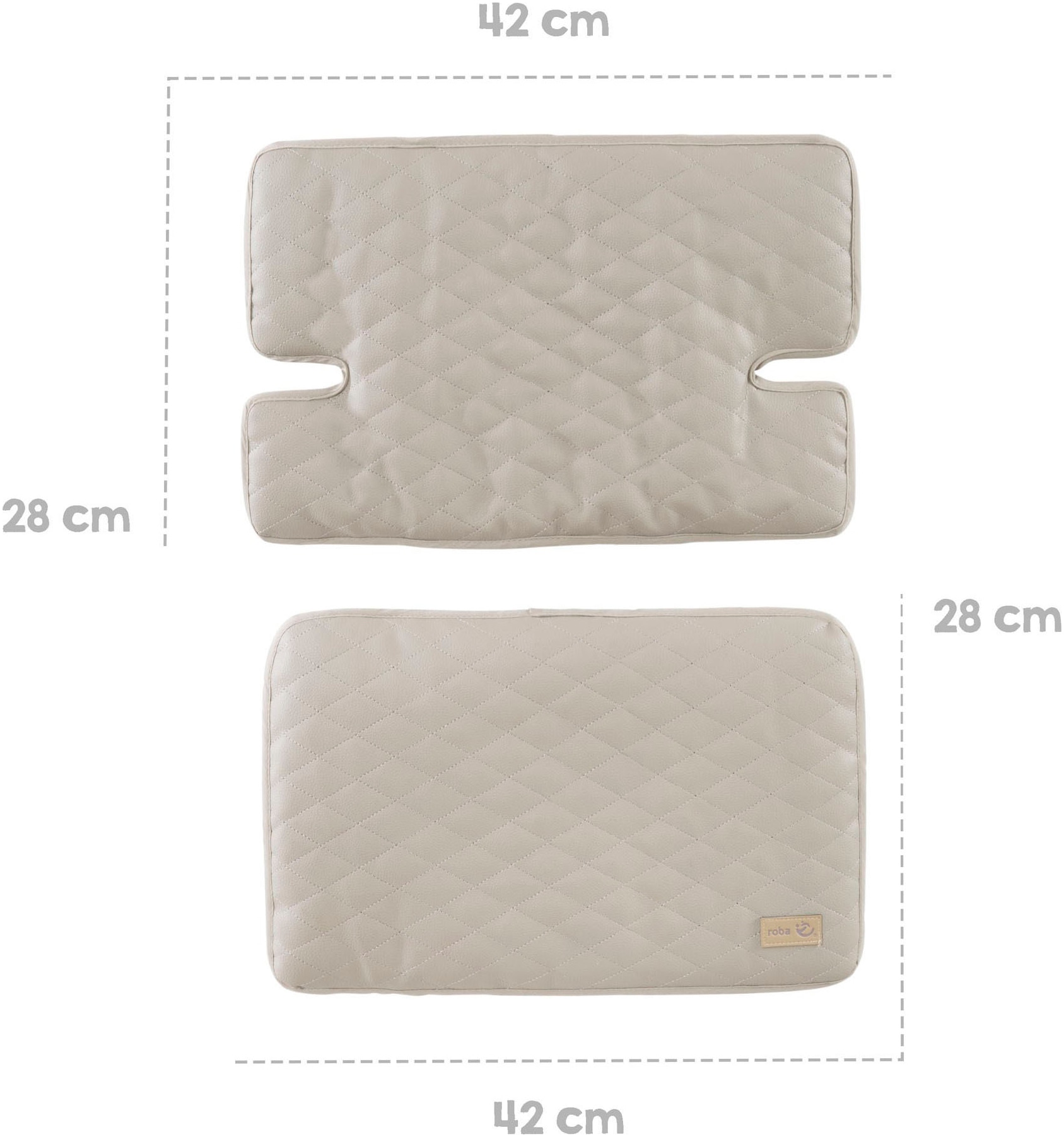 roba® Sitzverkleinerer »Greyish gesteppt« Set, 2 Stk. tlg. passend zu den Hochstühlen 'Nature Up'