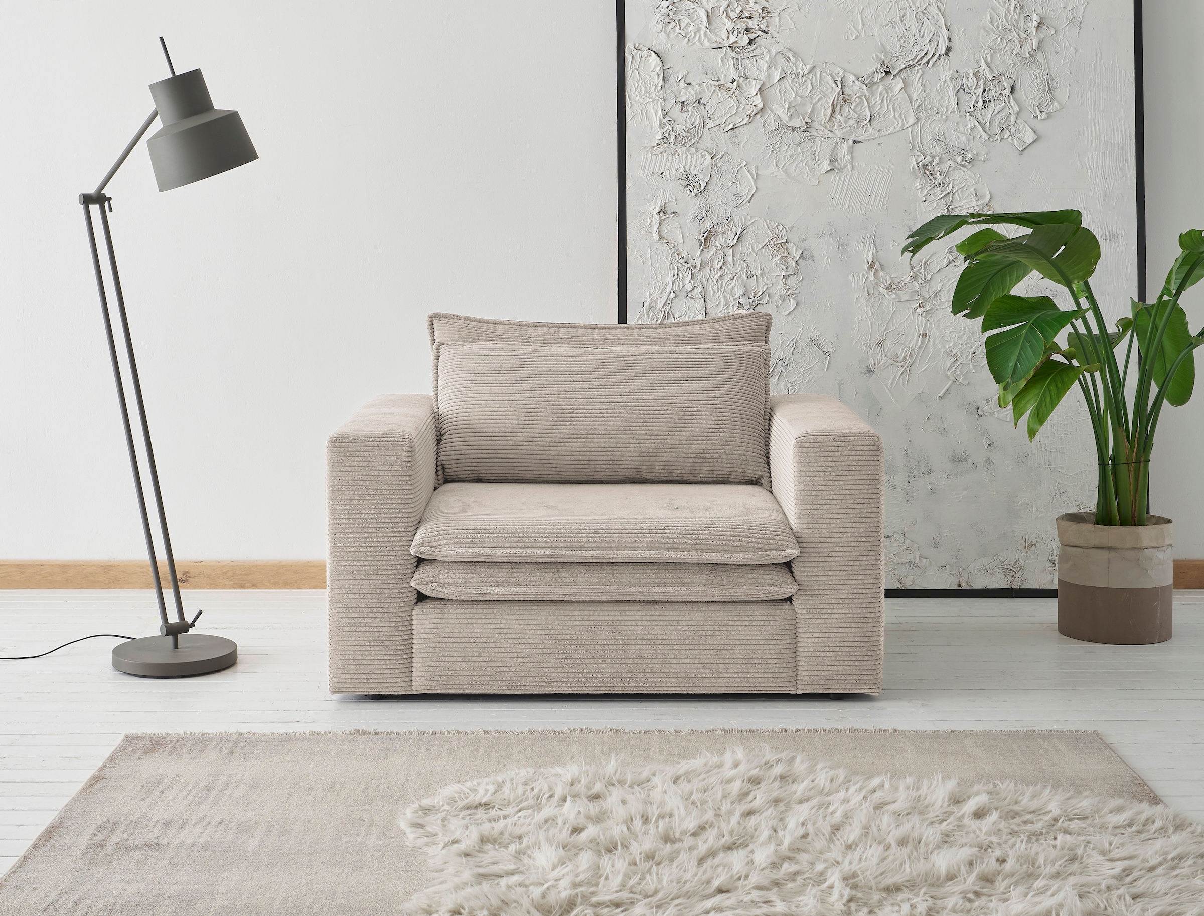 Home affaire Loveseat »PIAGGE« Hochwertiger Cord, trendiger Loveseat