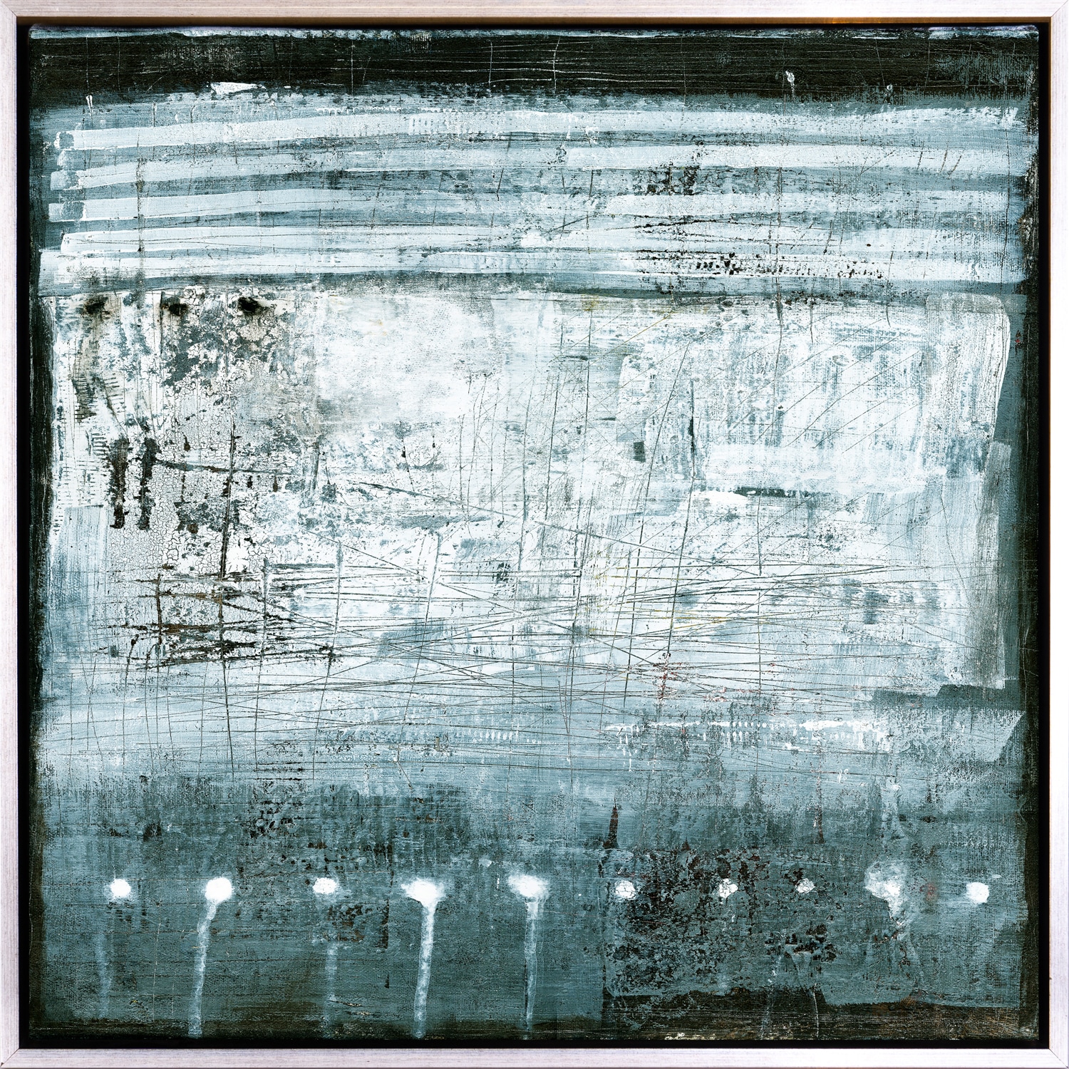queence Tableau sur toile »Abstrakt Türkis« Abstrait | Abstrait | Art | Moderne finition avec cadre à joint creux