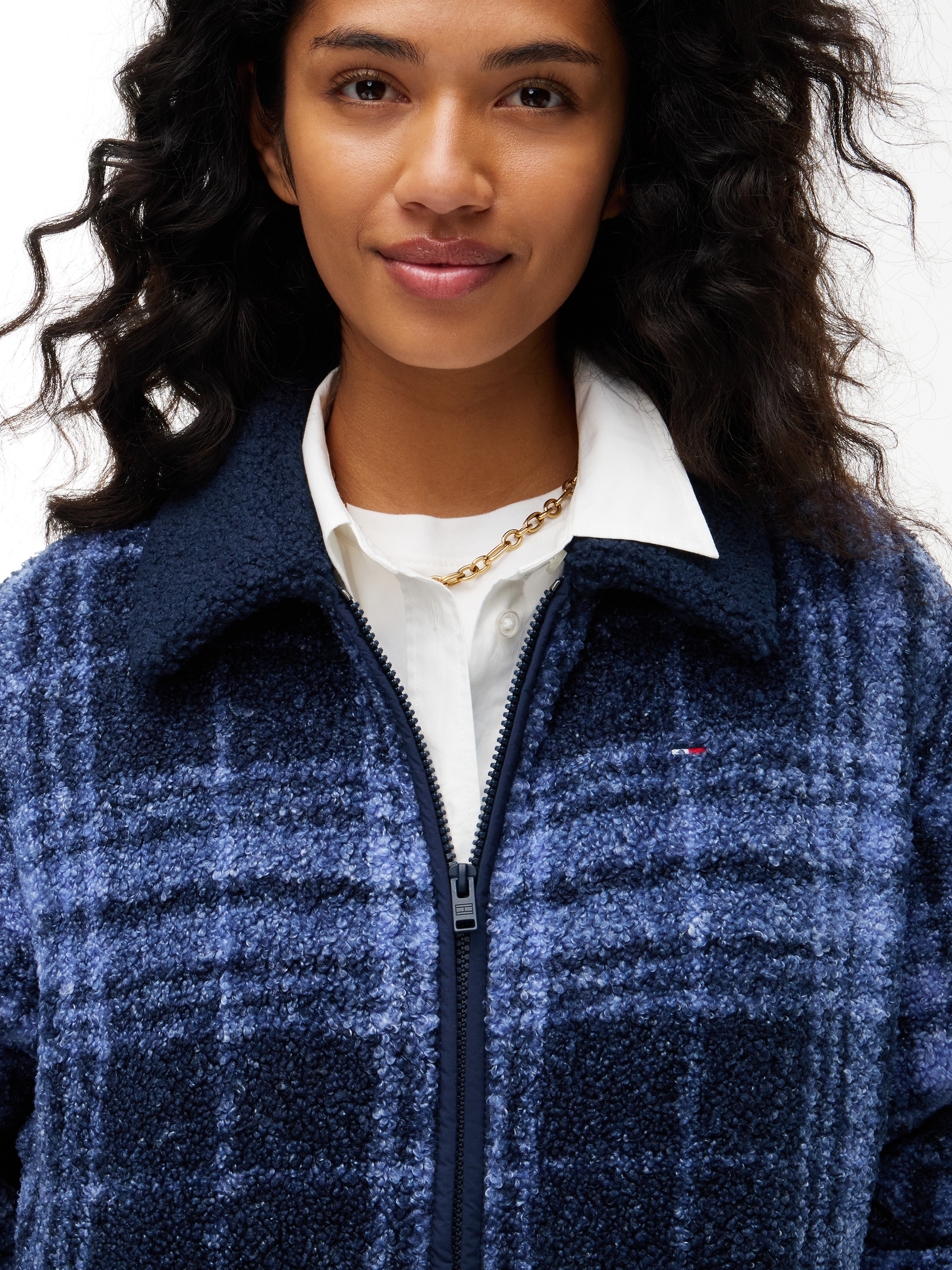 Tommy Jeans Sweatjacke »TJW S FLAG ZIP THRU TEDDY EXT« Kunstfaser