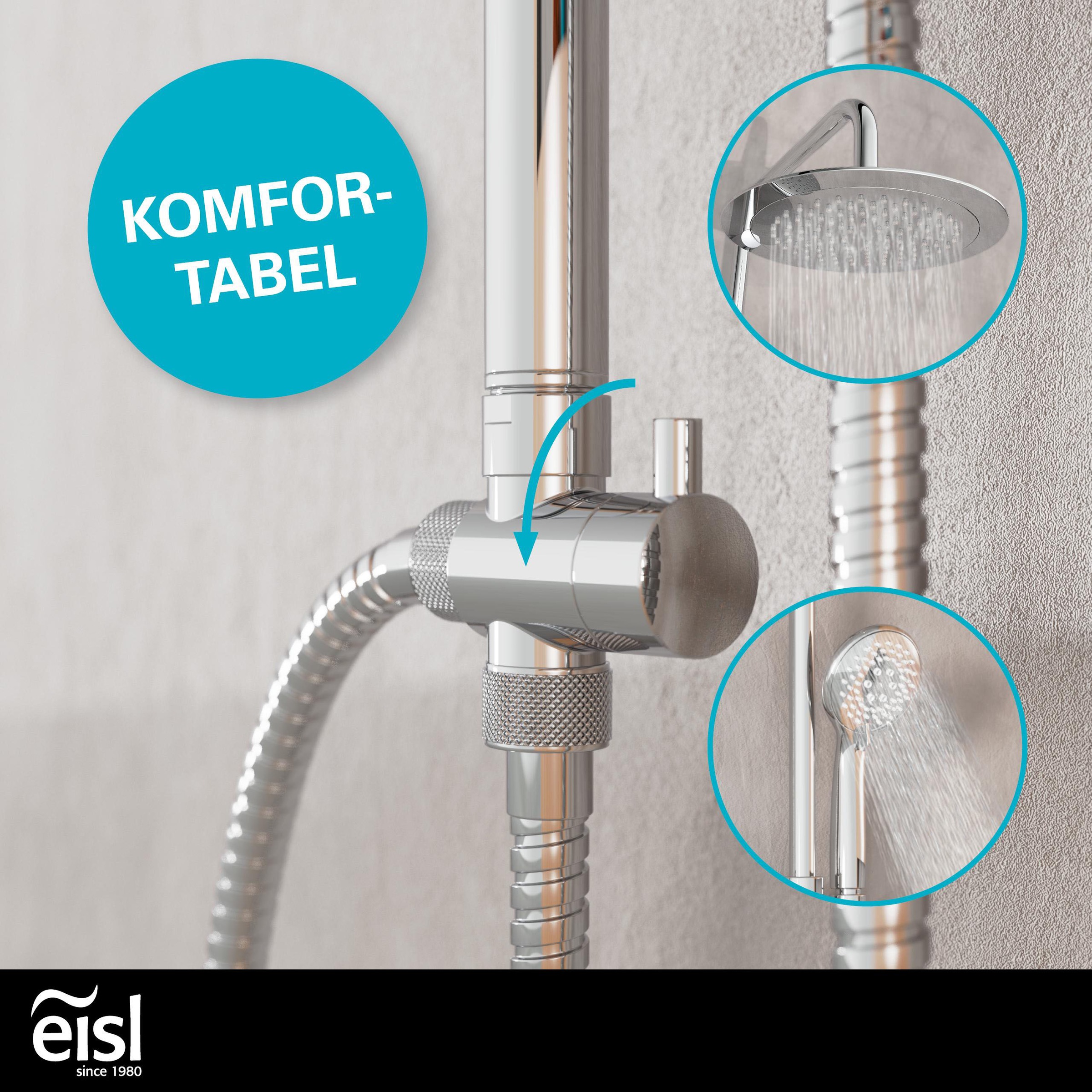 Eisl Brausegarnitur 3-fach verstellbare Wellness Handbrause mit Antikalk-Noppen