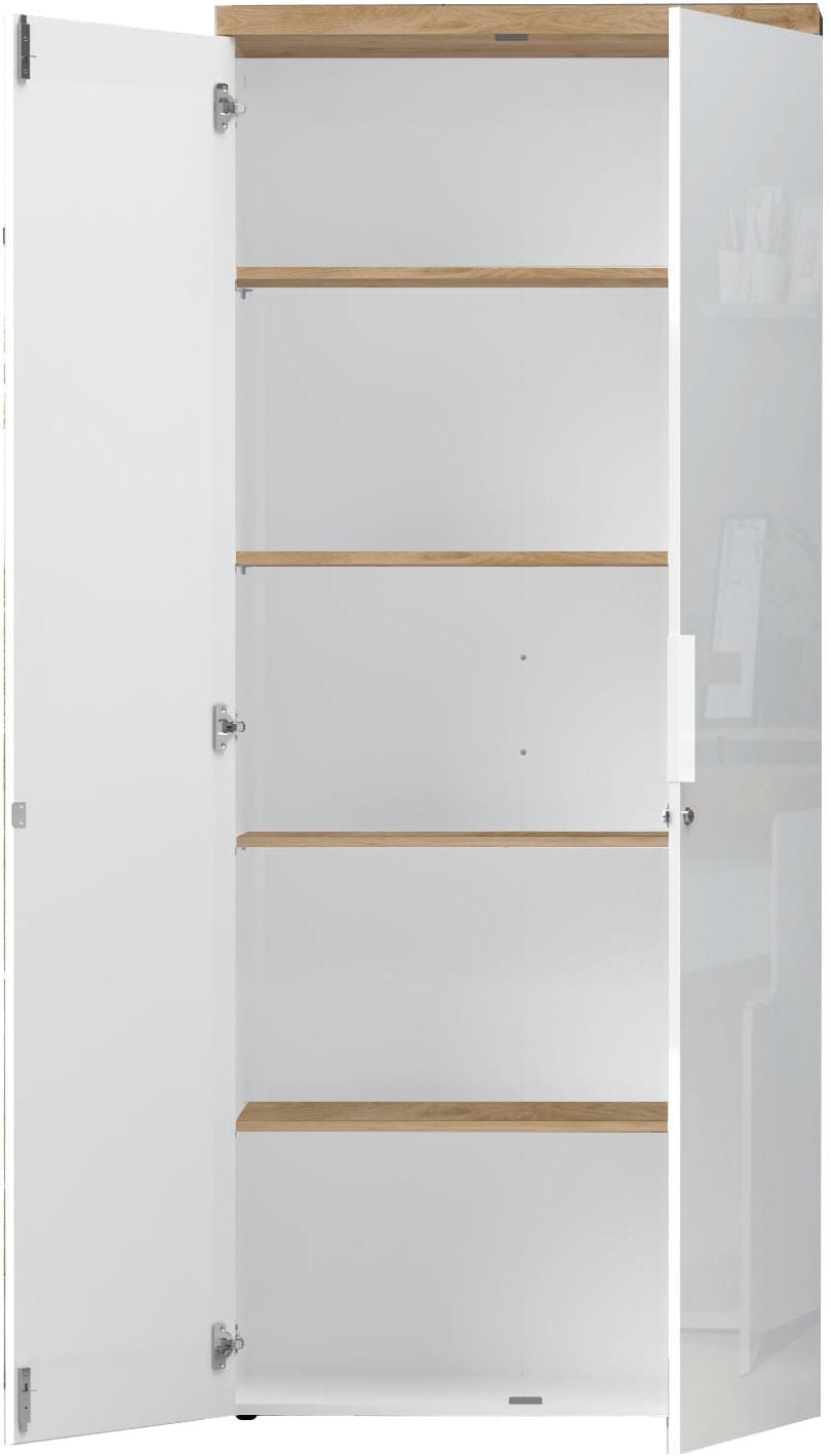 Home affaire Aktenschrank »Easy B/H 81/193 cm, Büroschrank, Mehrzweckschrank mit 2 Türen« abschliessbar, 4 Böden, Metallgriffe, Top 38 mm stark